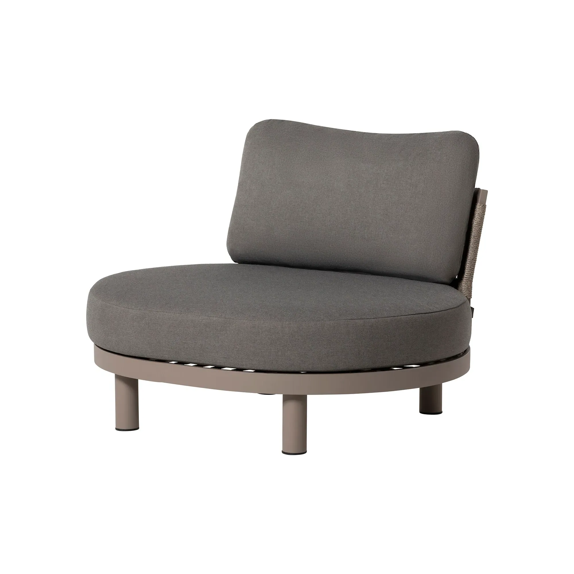 Zamora Garden 3-Seater Curved Sofa - Grey