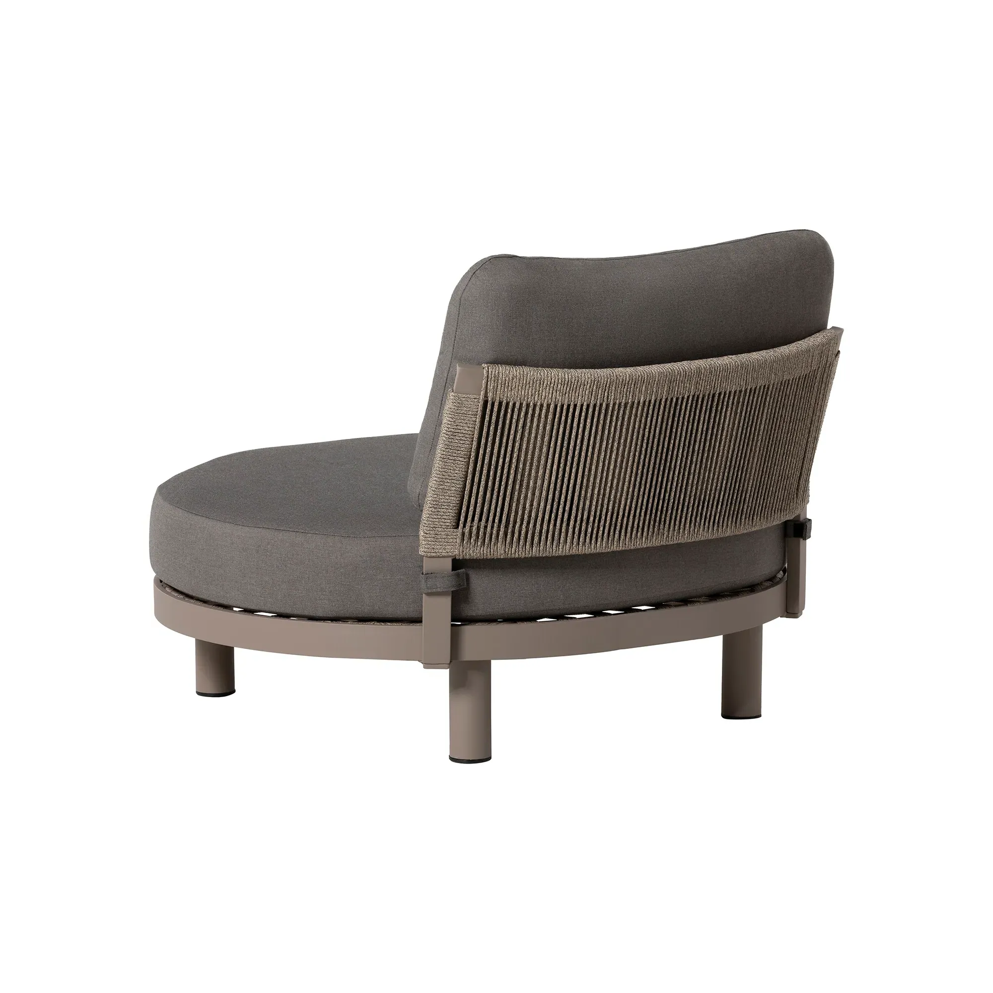 Zamora Garden 3-Seater Curved Sofa - Grey