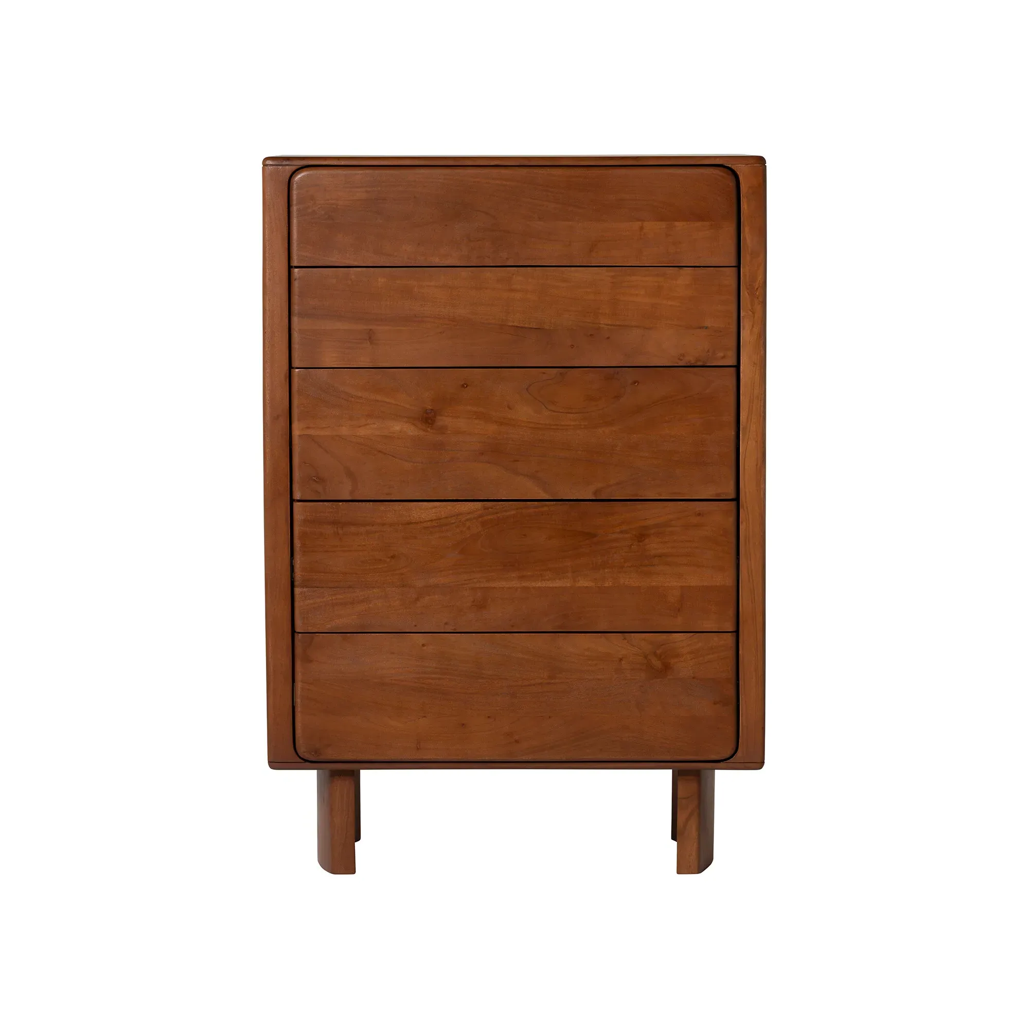 Zerina 5 Drawer Chest - Brown, Acacia Wood