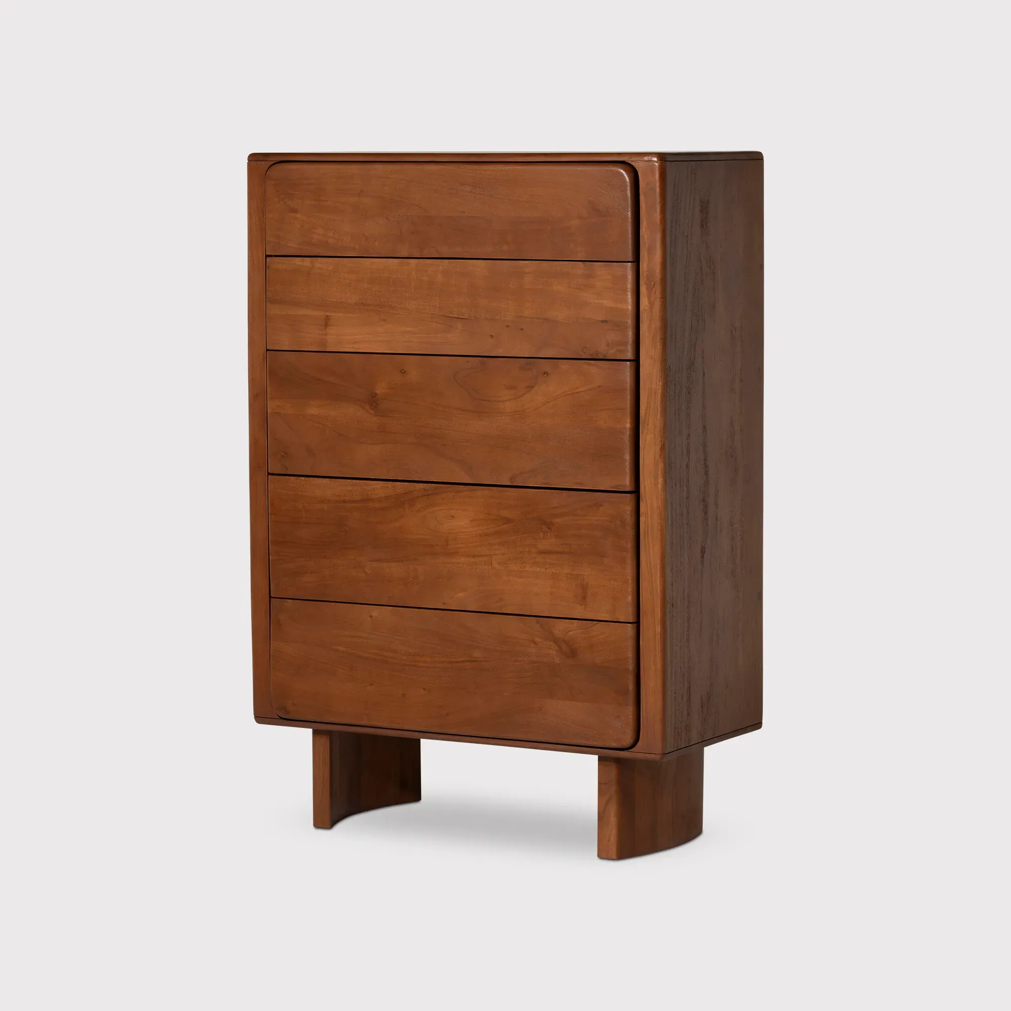 Zerina 5 Drawer Chest - Brown, Acacia Wood