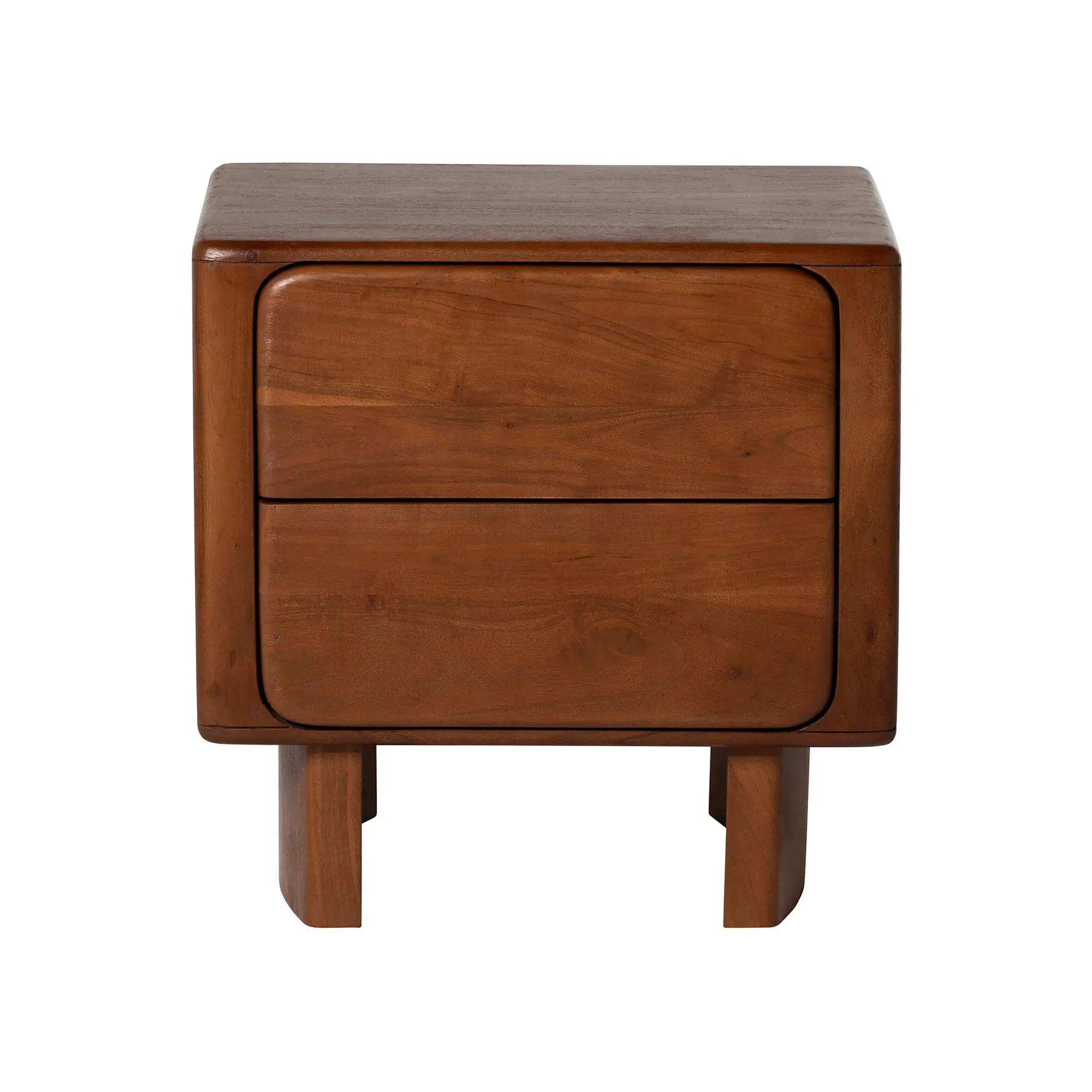 Zerina Bedside Table - Brown, Acacia Wood