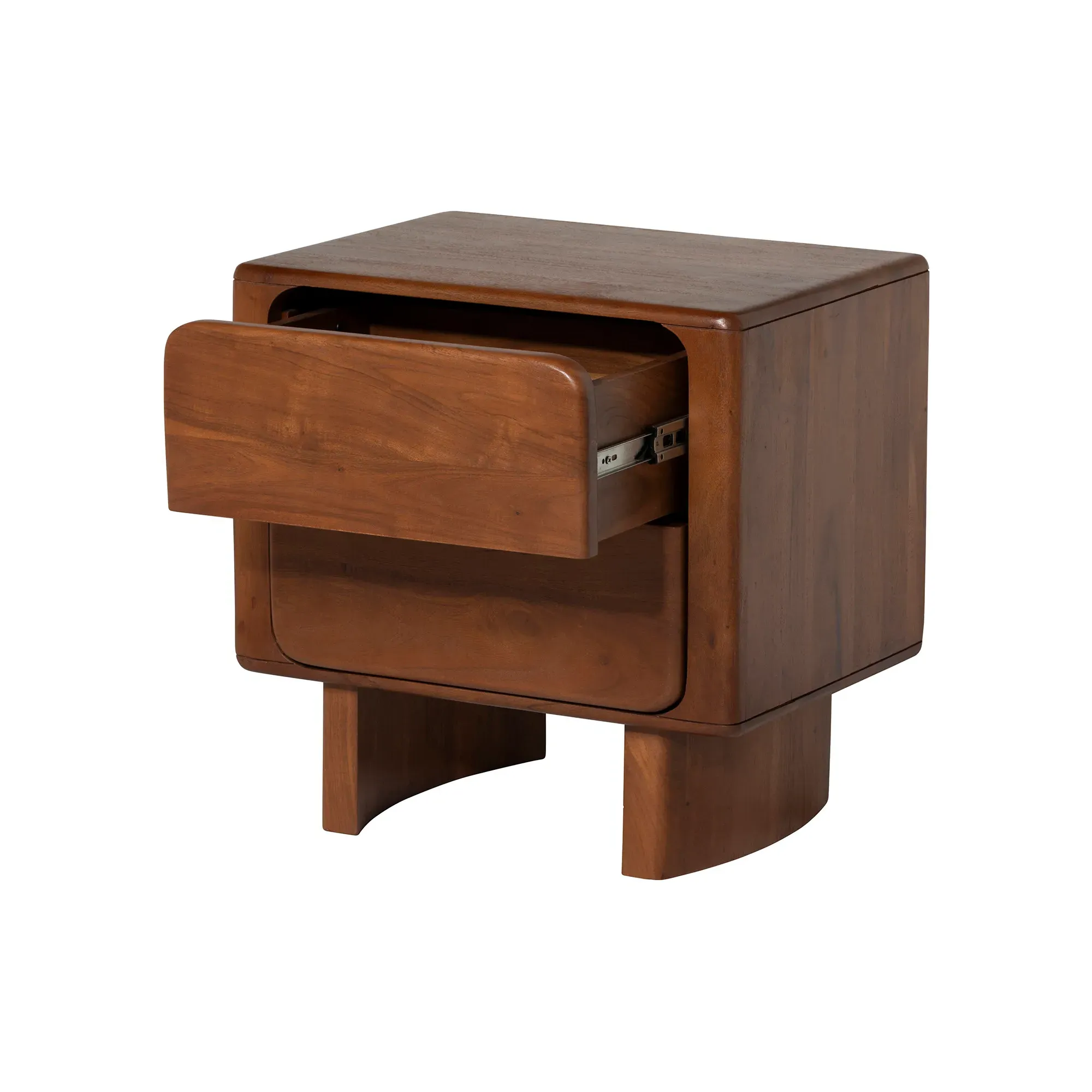 Zerina Bedside Table - Brown, Acacia Wood