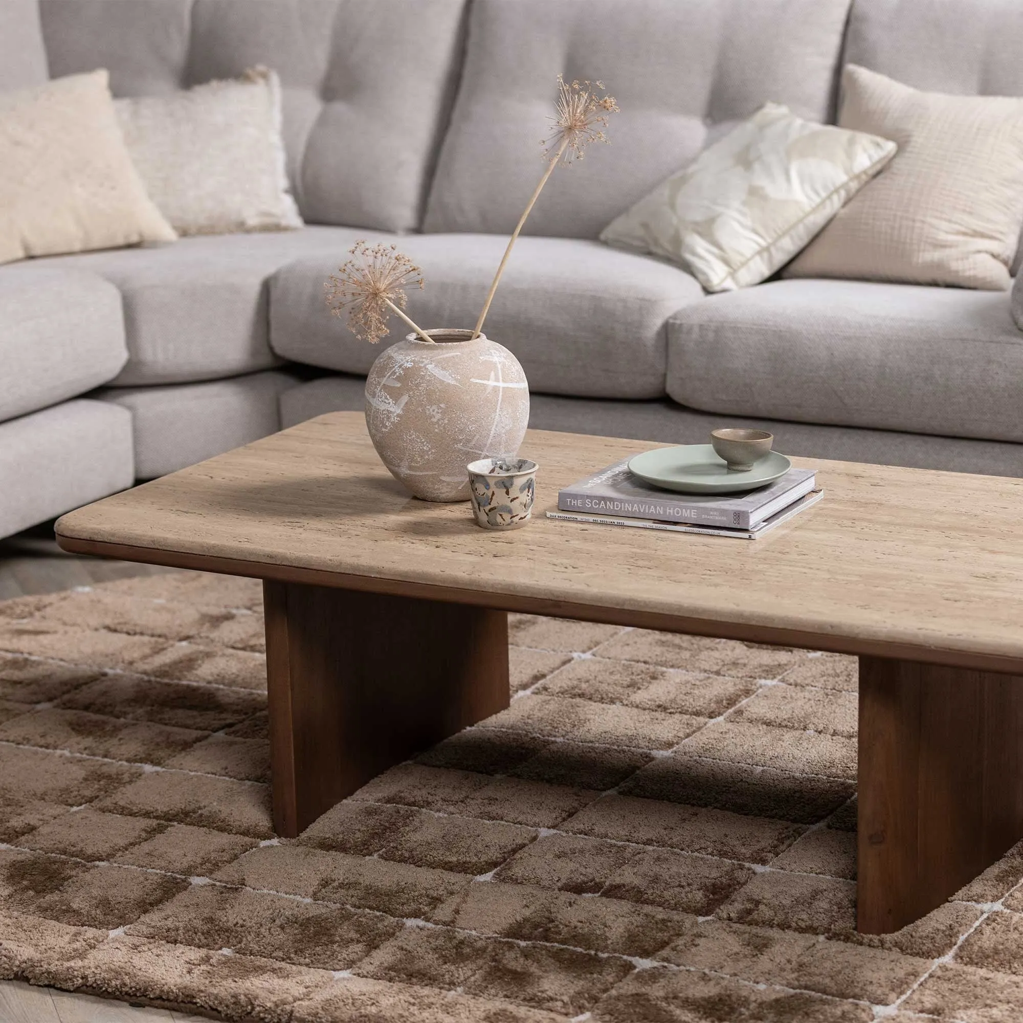 Zerina Coffee Table - Brown, Acacia Wood