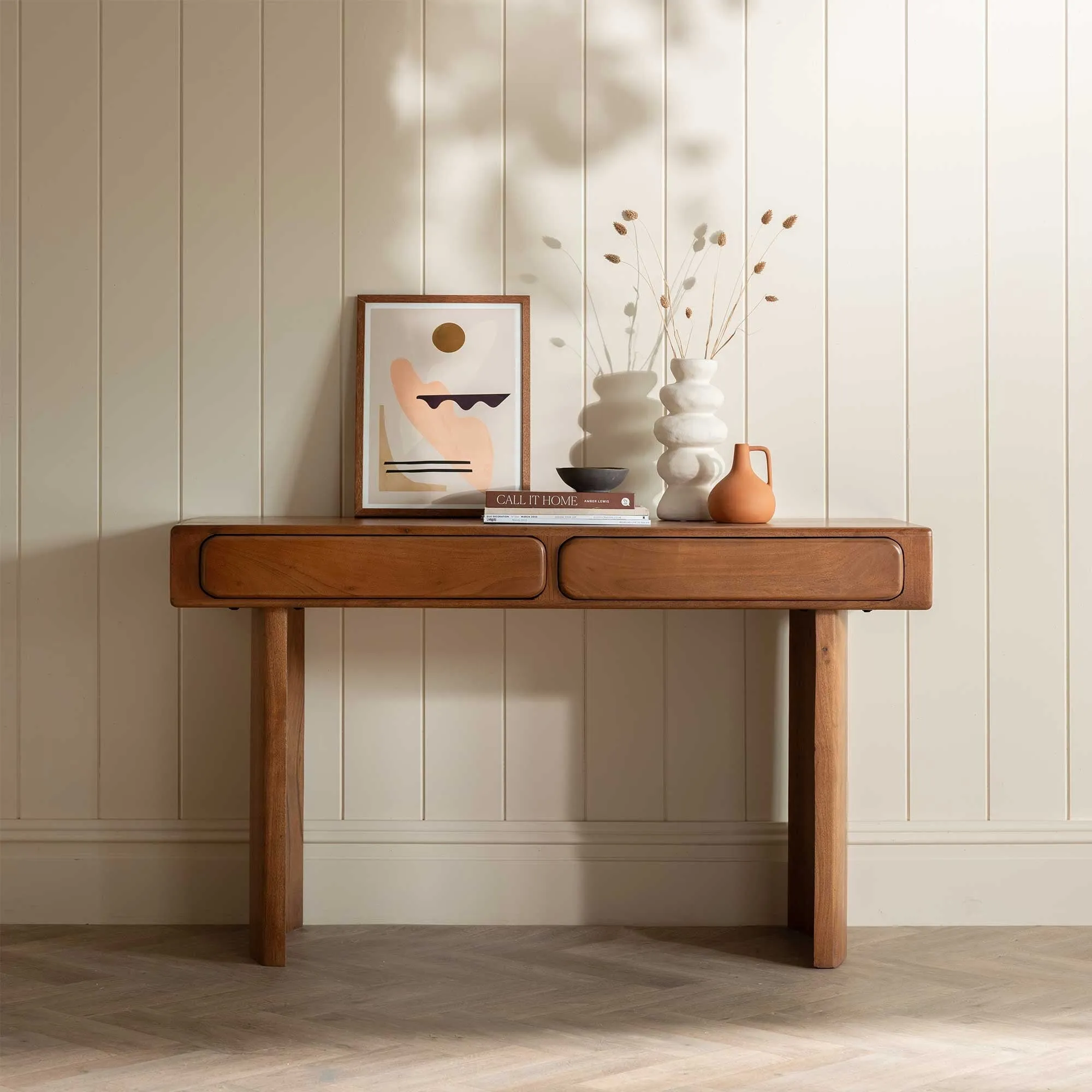 Zerina Console Table - Brown, Acacia Wood