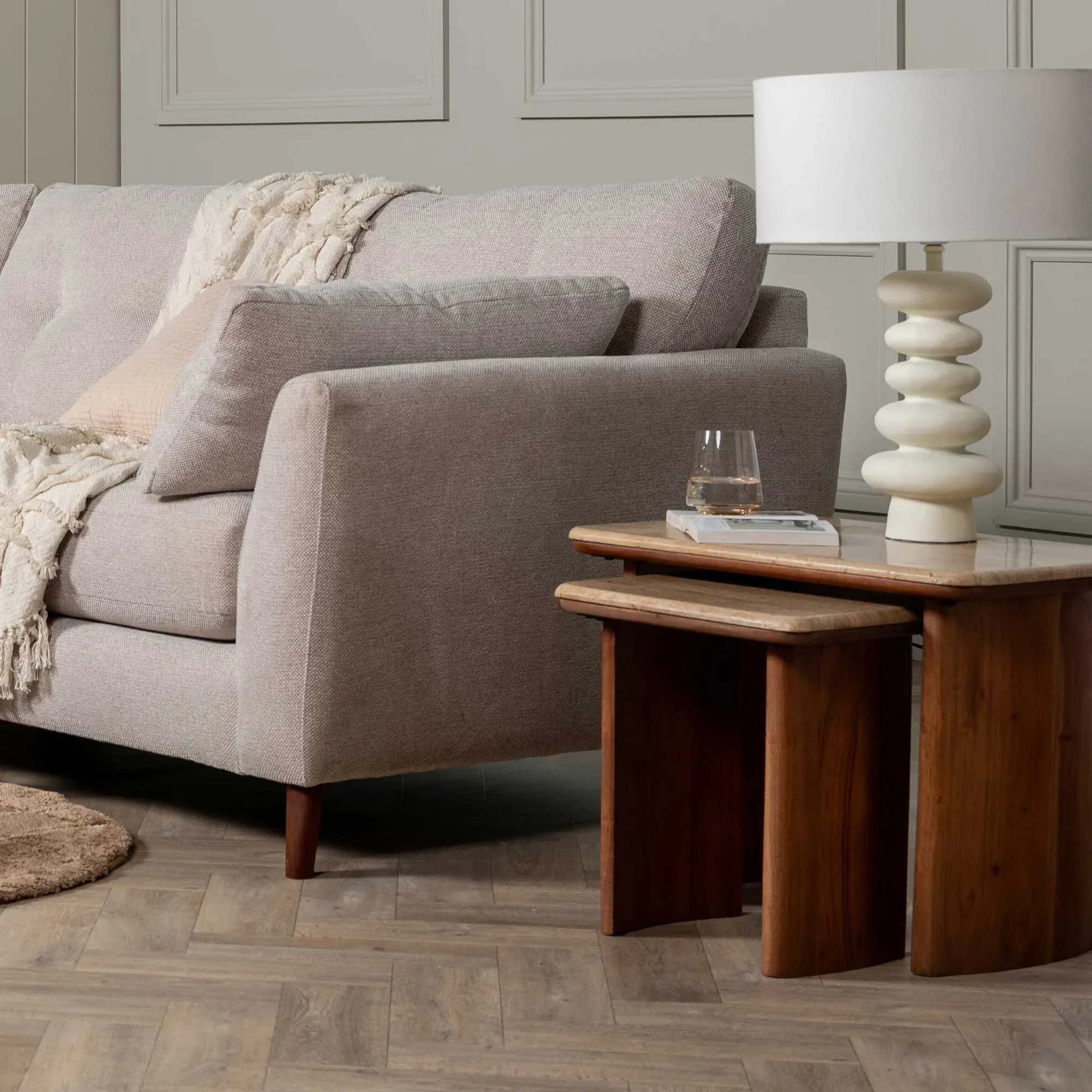 Zerina Set of 2 Coffee Tables - Brown, Acacia Wood