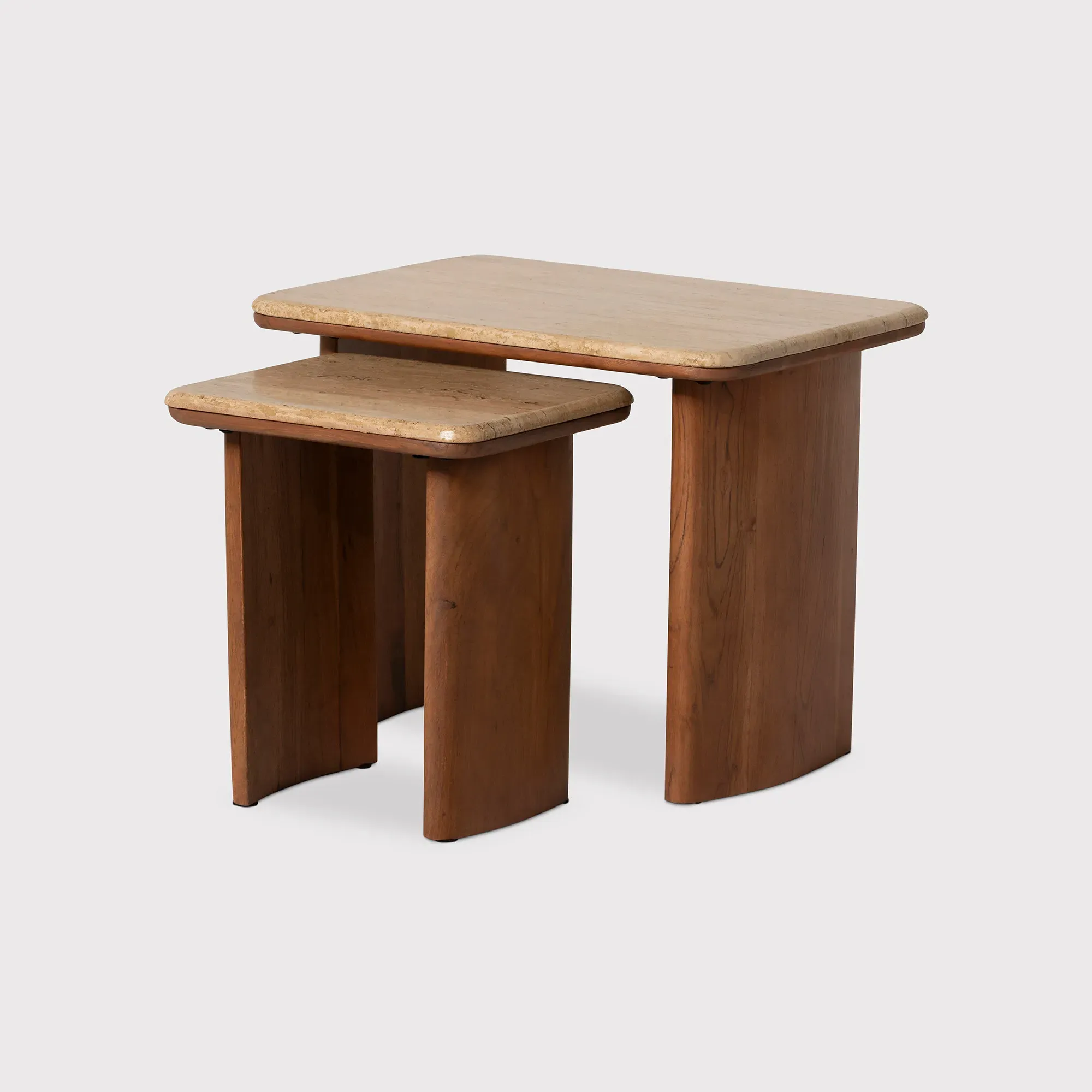 Zerina Set of 2 Coffee Tables - Brown, Acacia Wood image