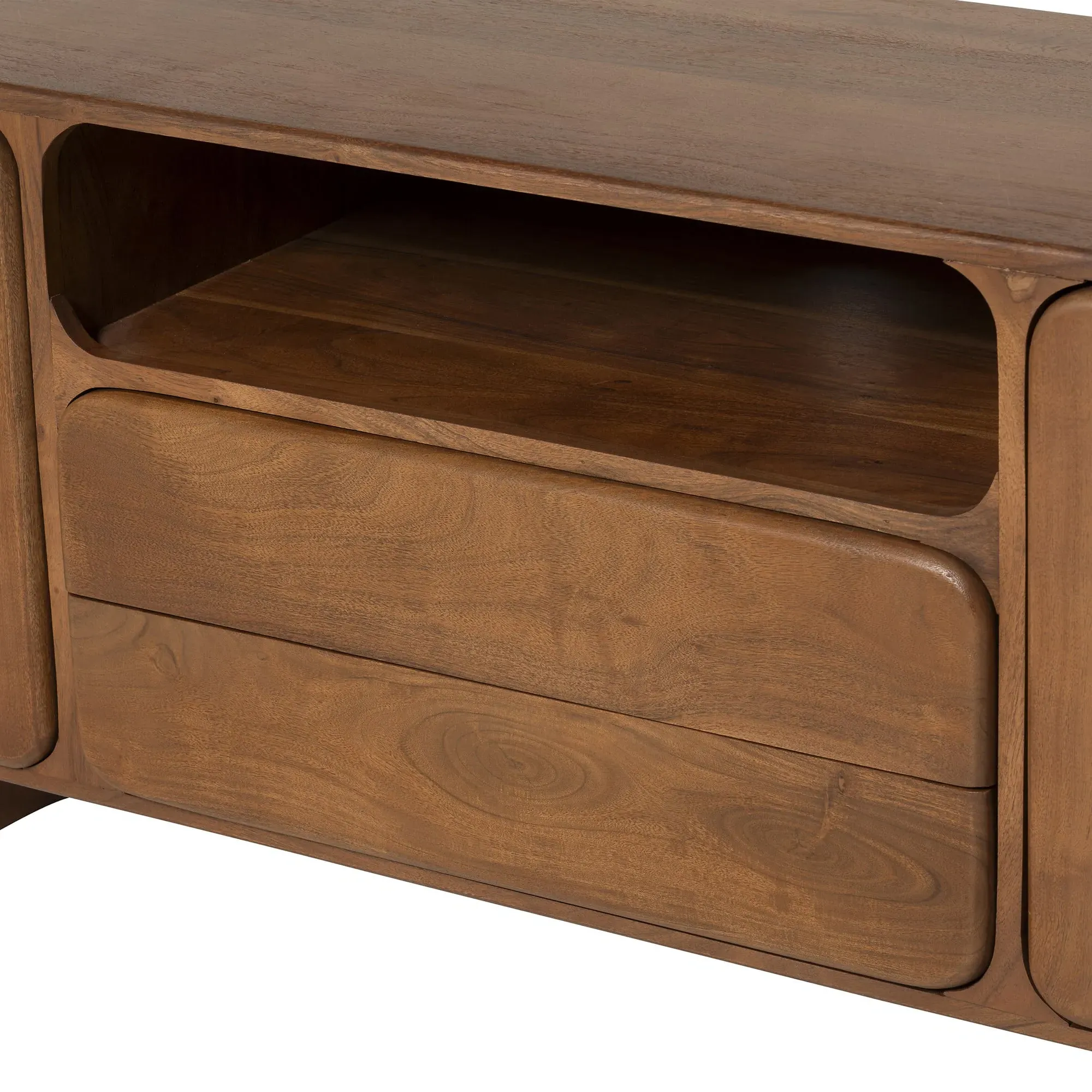 Zerina TV Unit - Brown, Acacia Wood