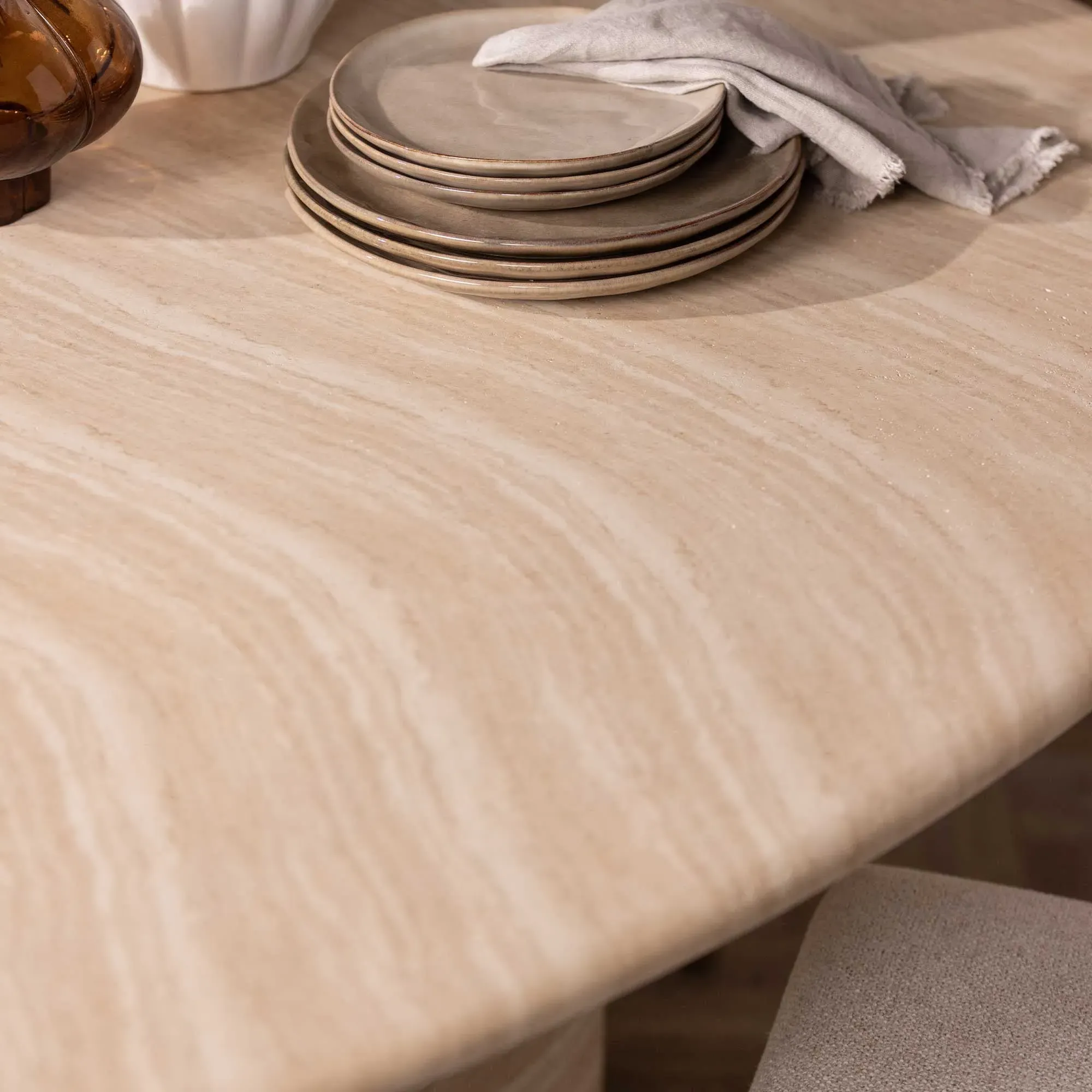 Zira Dining Table - Neutral, Concrete