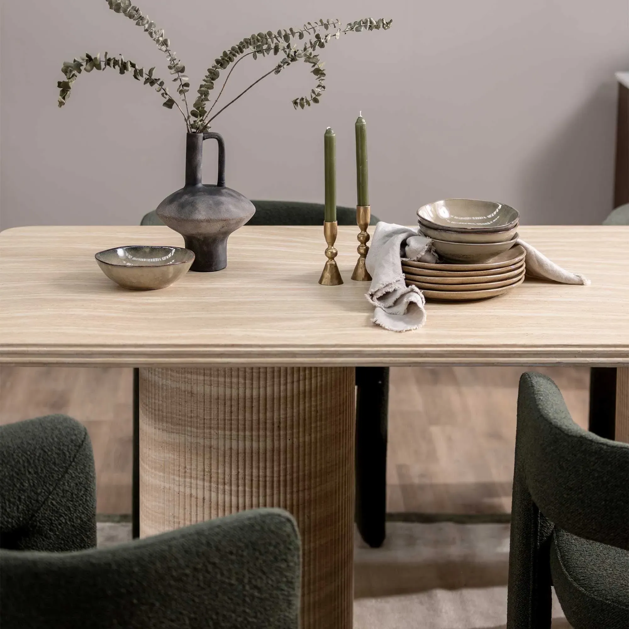 Zira Rectangular Dining Table 200cm - Neutral, Concrete