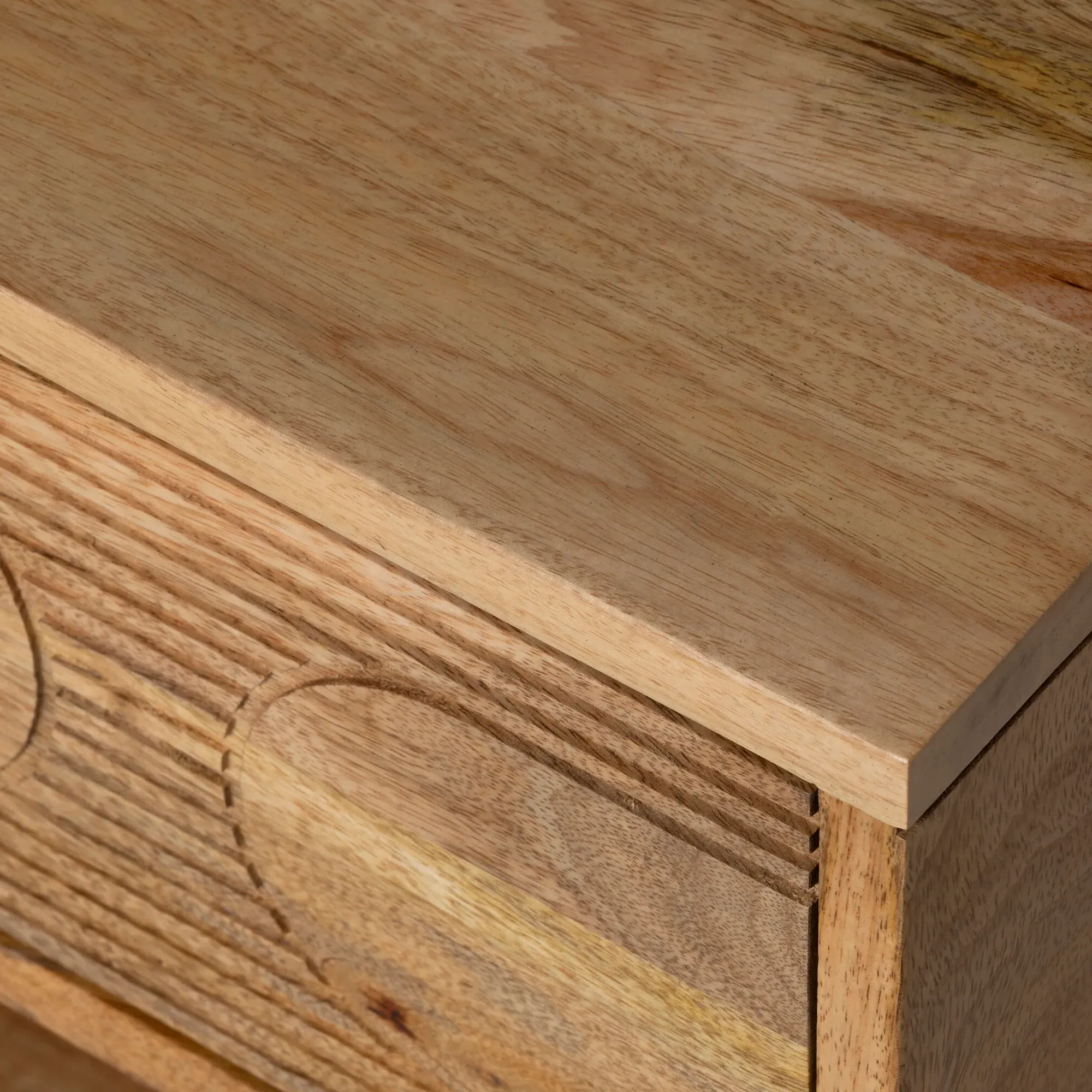 Zuberi Bedside Table - Neutral, Mango Wood