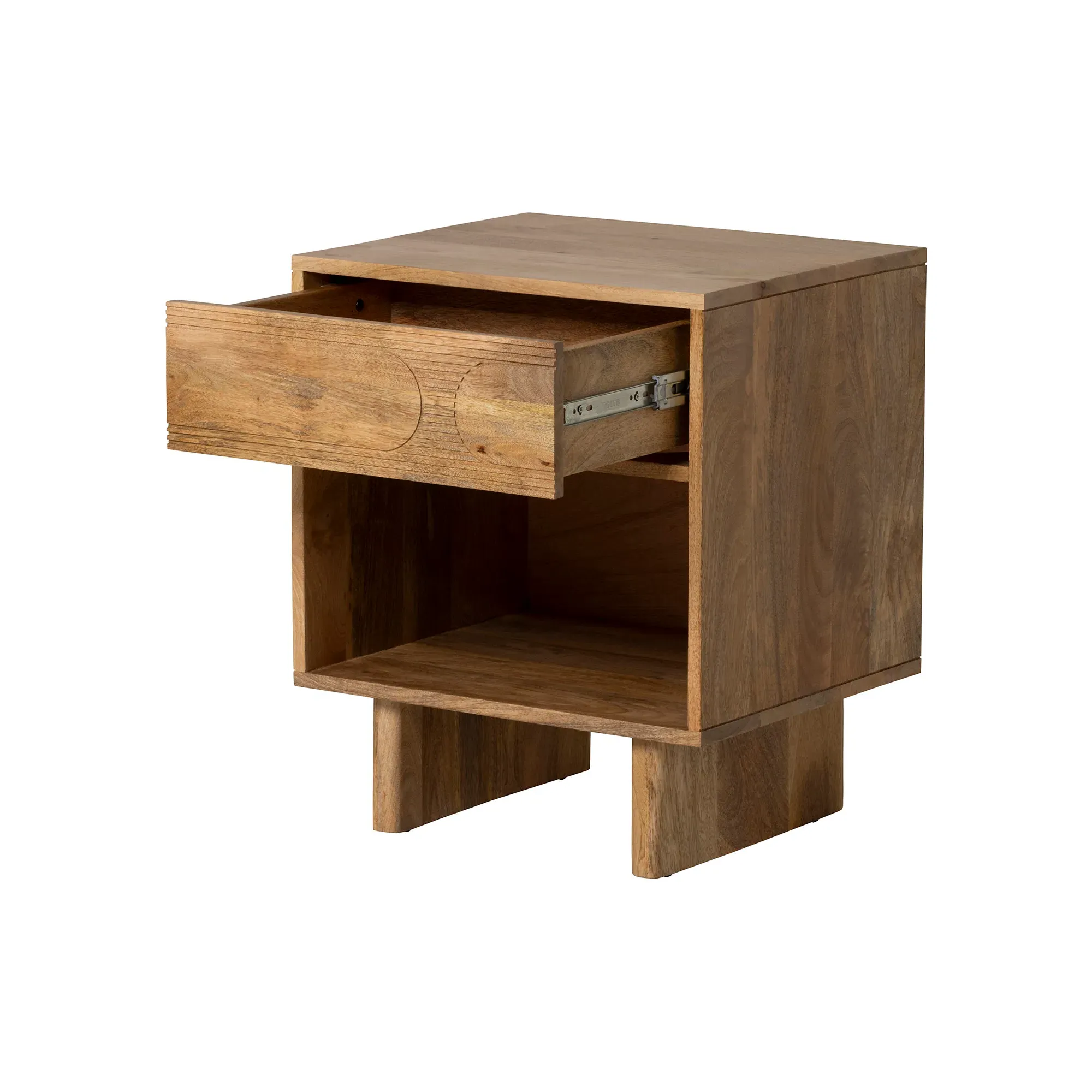 Zuberi Bedside Table - Neutral, Mango Wood