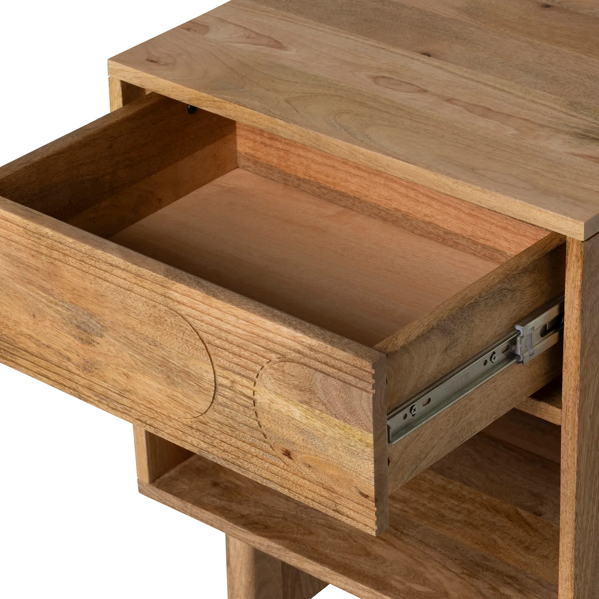 Zuberi Bedside Table - Neutral, Mango Wood