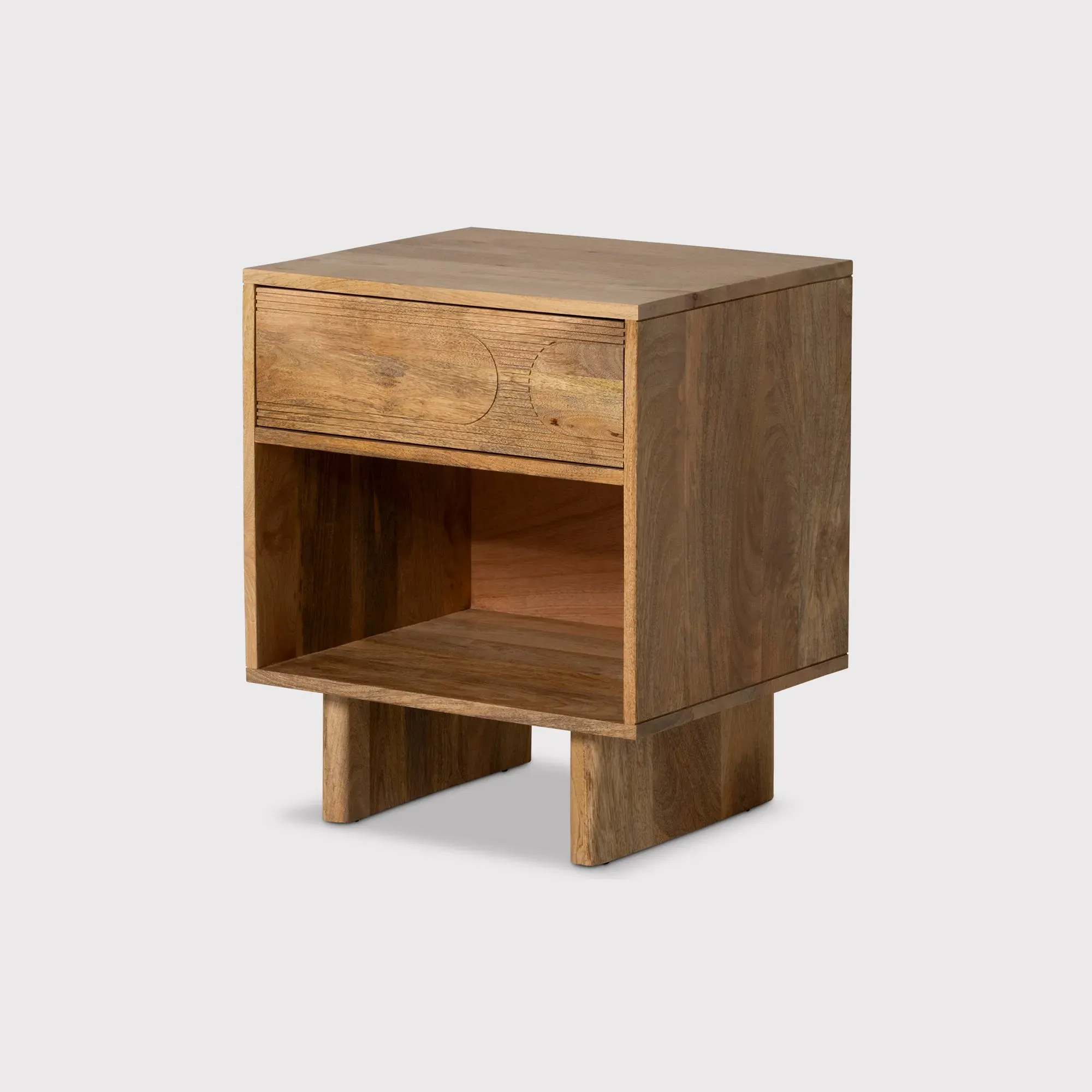 Zuberi Bedside Table - Neutral, Mango Wood