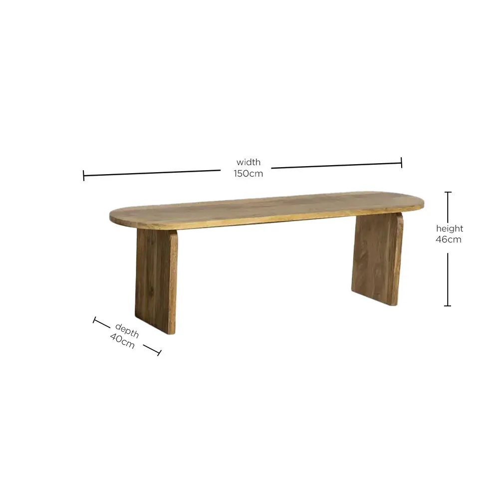 Zuberi Bench 150cm - Neutral, Mango Wood