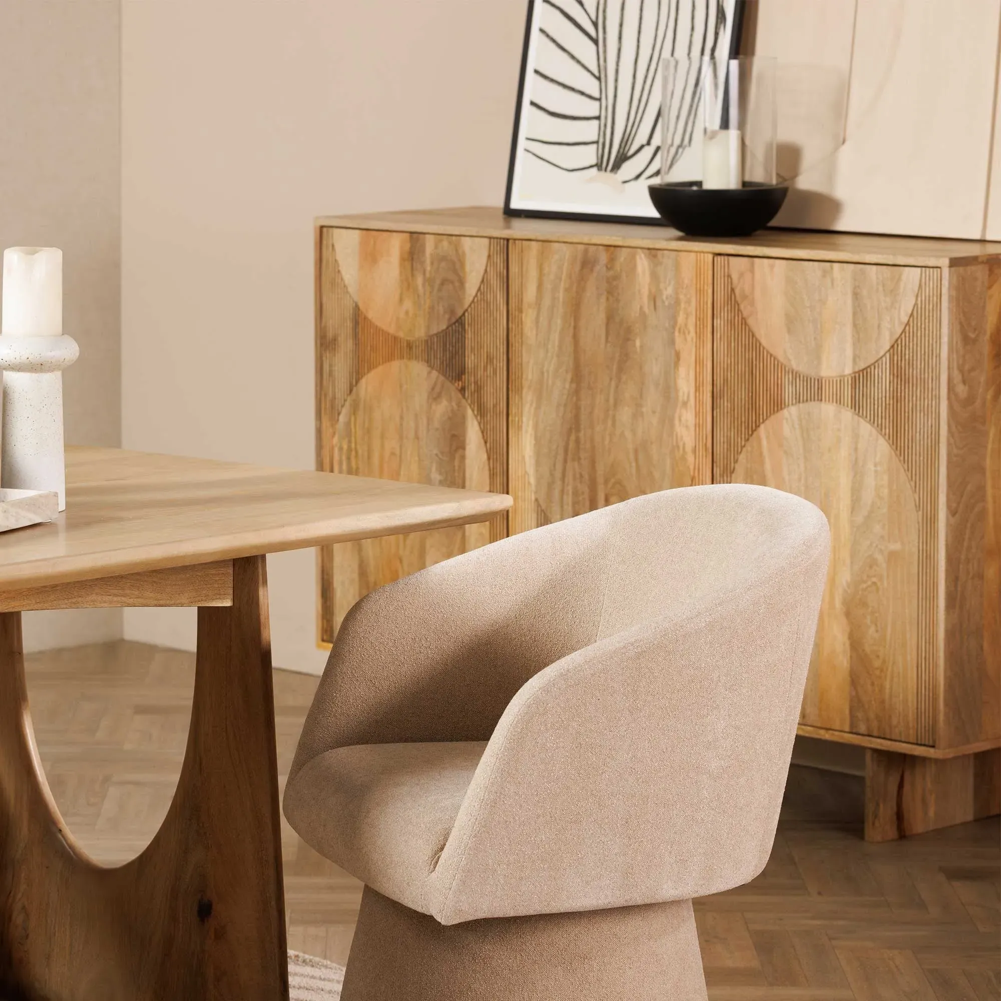 Zuberi Sideboard - Neutral, Mango Wood