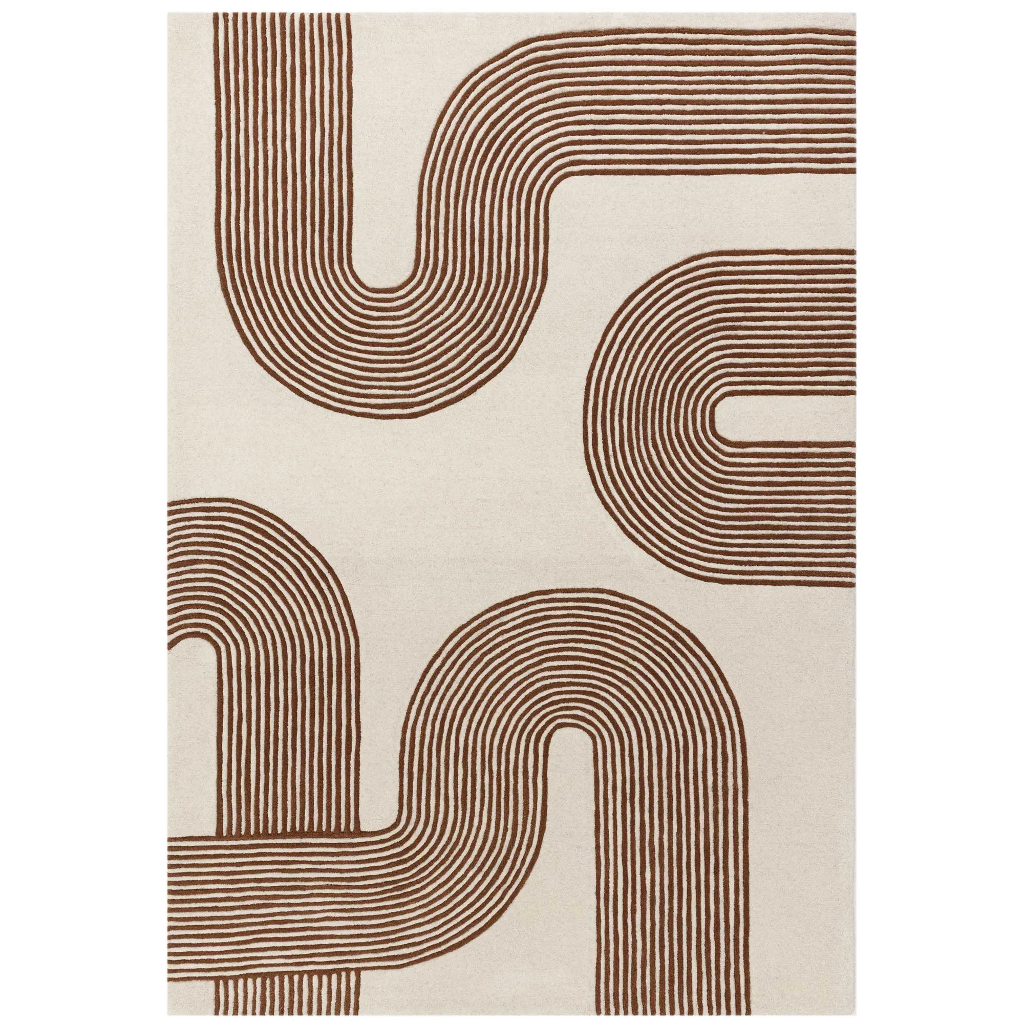 arch-120x170cm-rug-terracotta-square-brown-100-wool-barker-stonehouse image