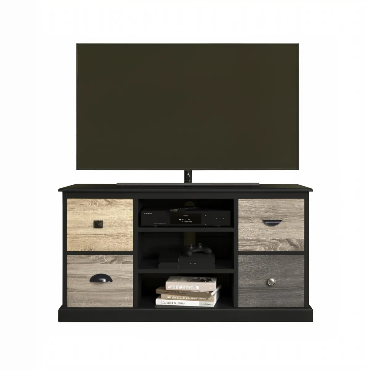 50-Inch TV Console with Drawers - Black image