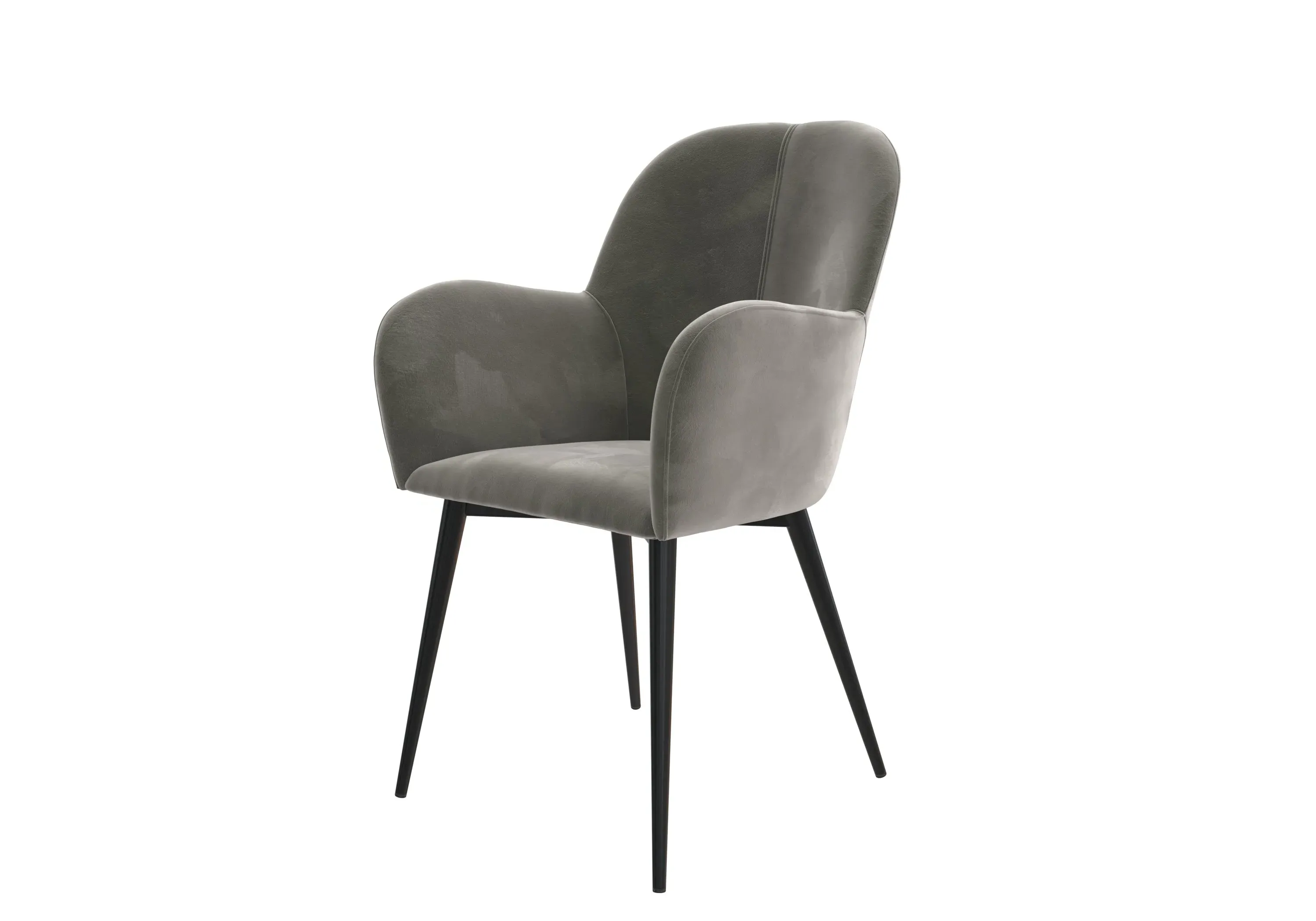 Accent Chair with Foam Padding - Grey, Velvet