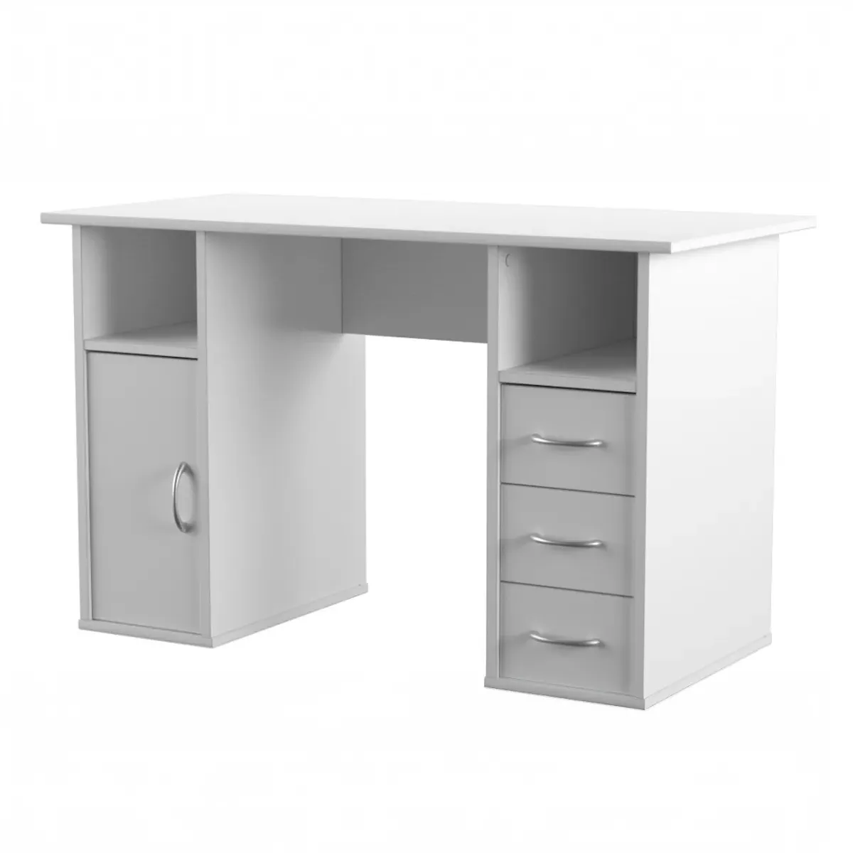 Computer Workstation with Storage - White