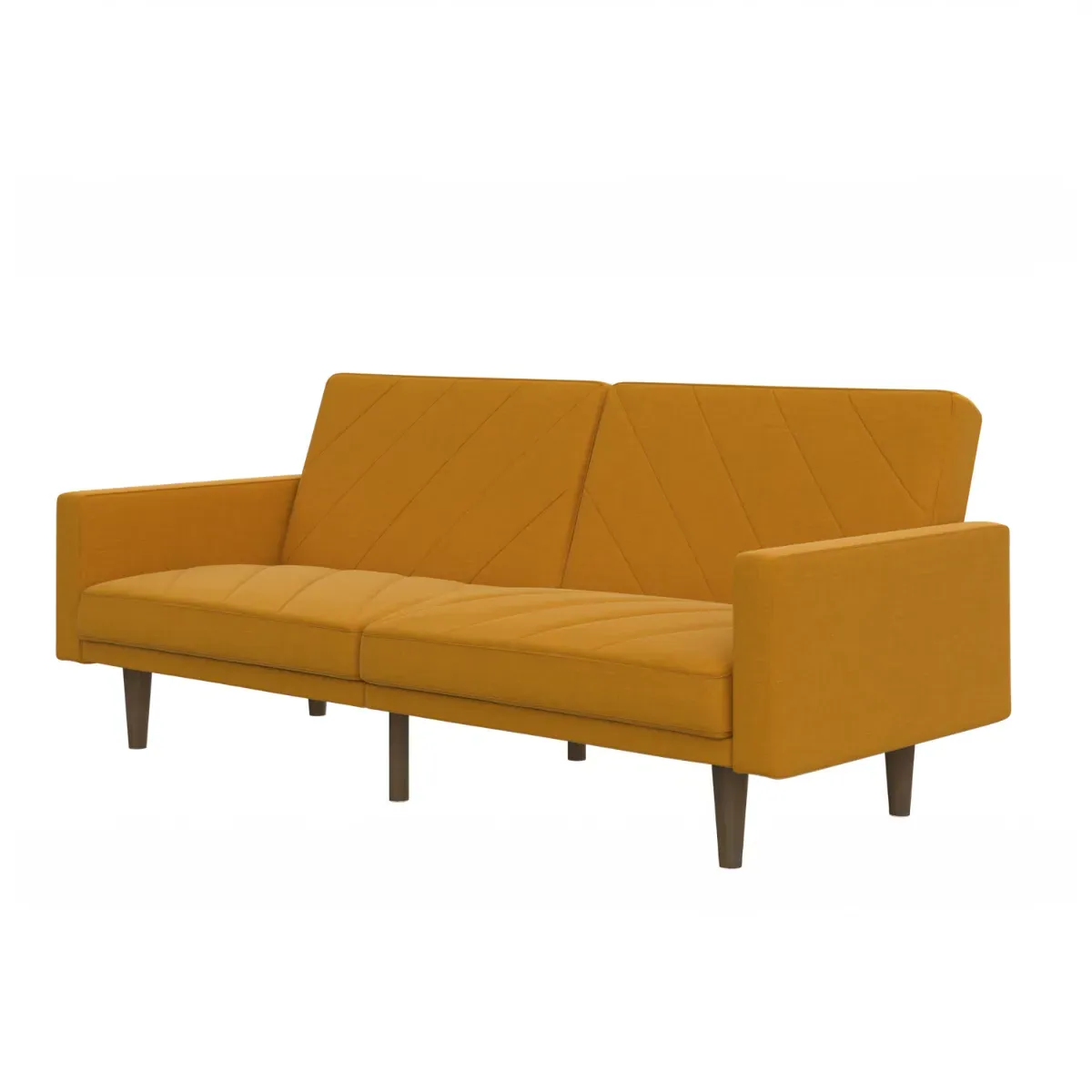 Convertible Sofa Bed with Storage - Mustard, Linen