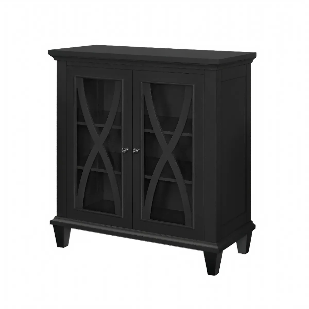 Double Door Accent Cabinet - Black, MDF image