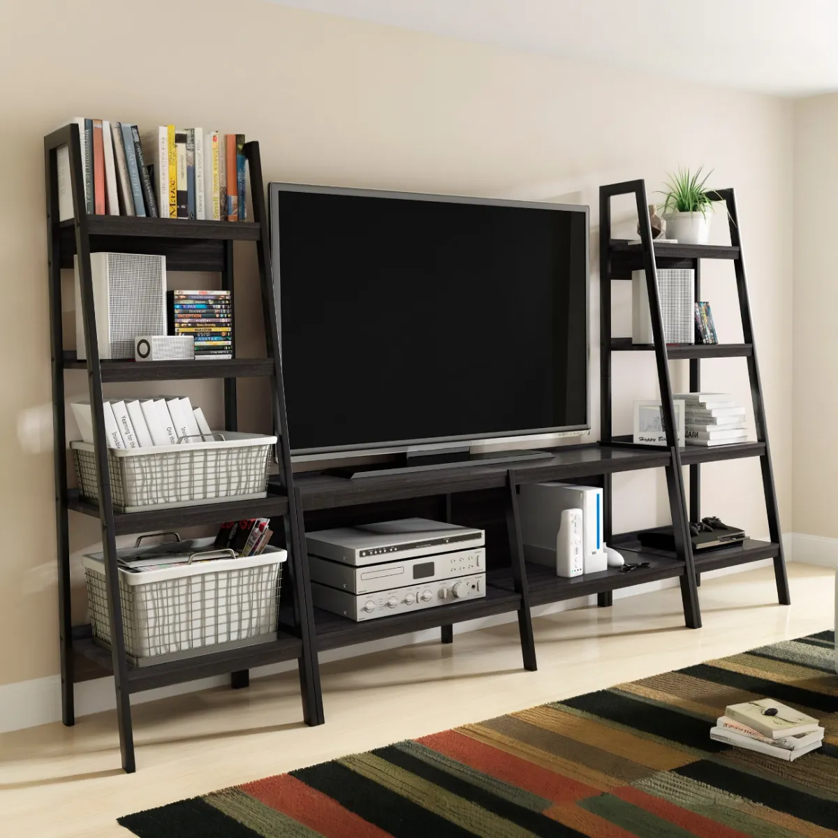Ladder Bookcase Set of 2 - Black, Metal image