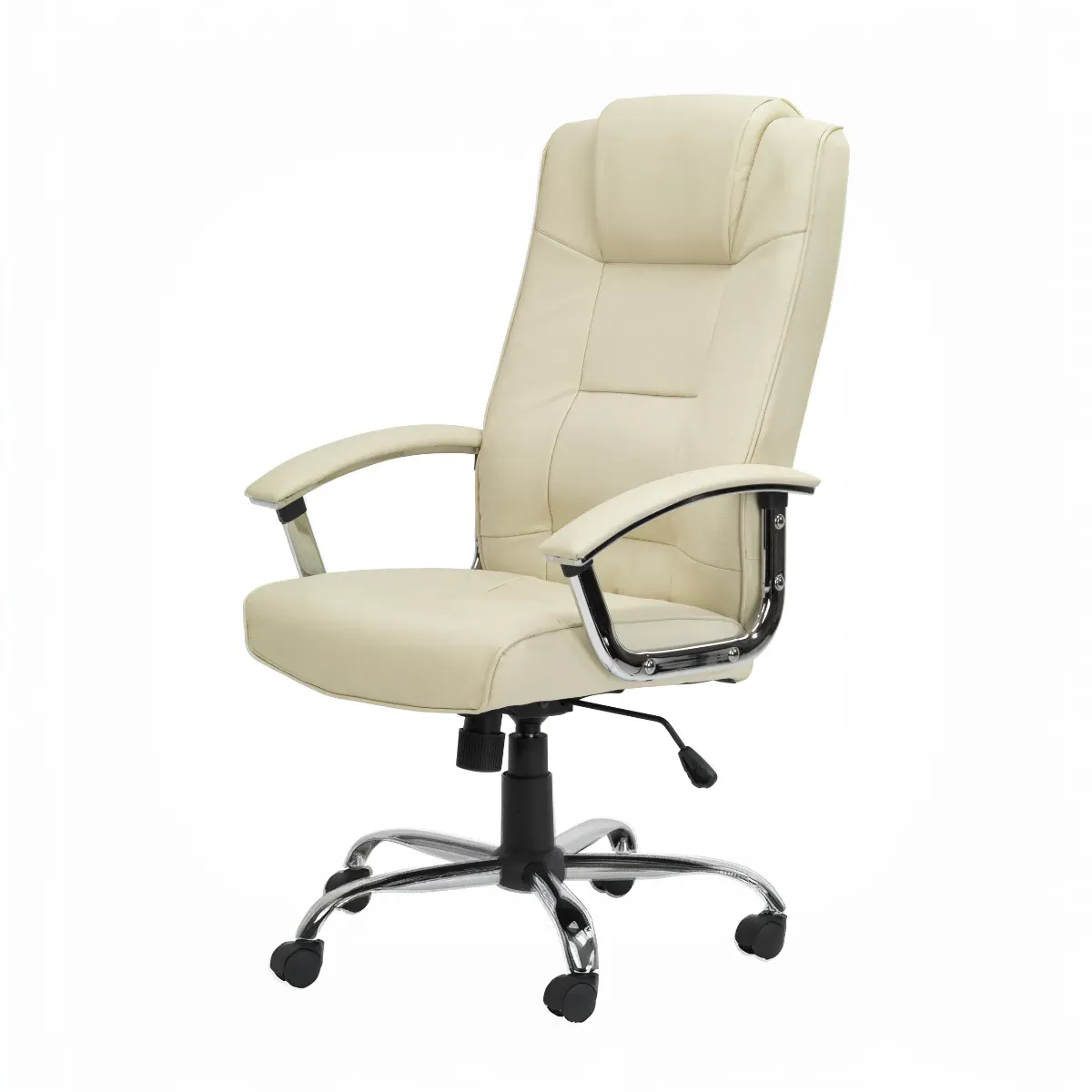 Office Chair with Headrest - Cream, Faux Leather image