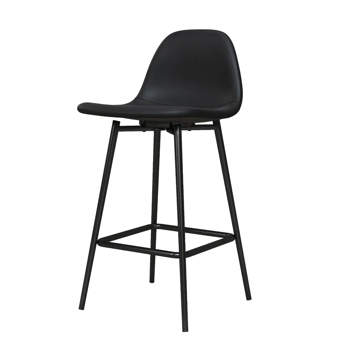 Upholstered Counter Stool - Black, Velvet image