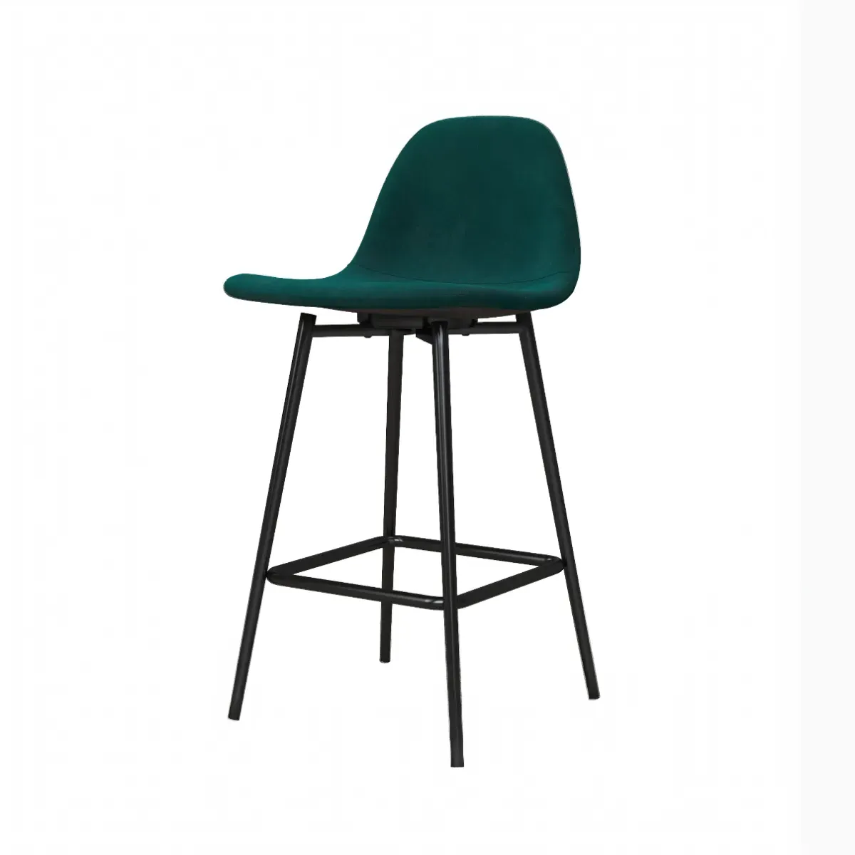 Upholstered Counter Stool - Green, Velvet