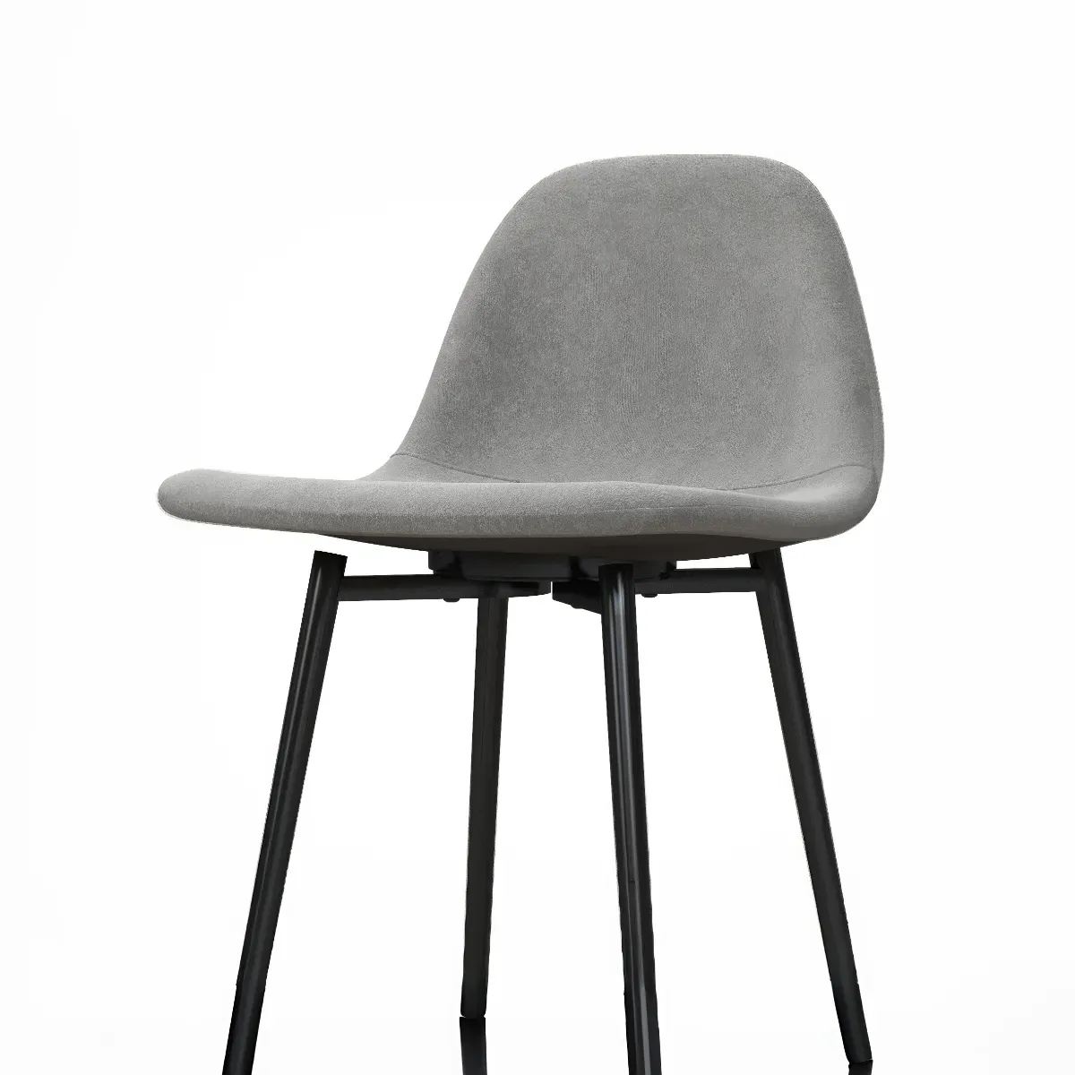 Upholstered Counter Stool - Grey, Velvet
