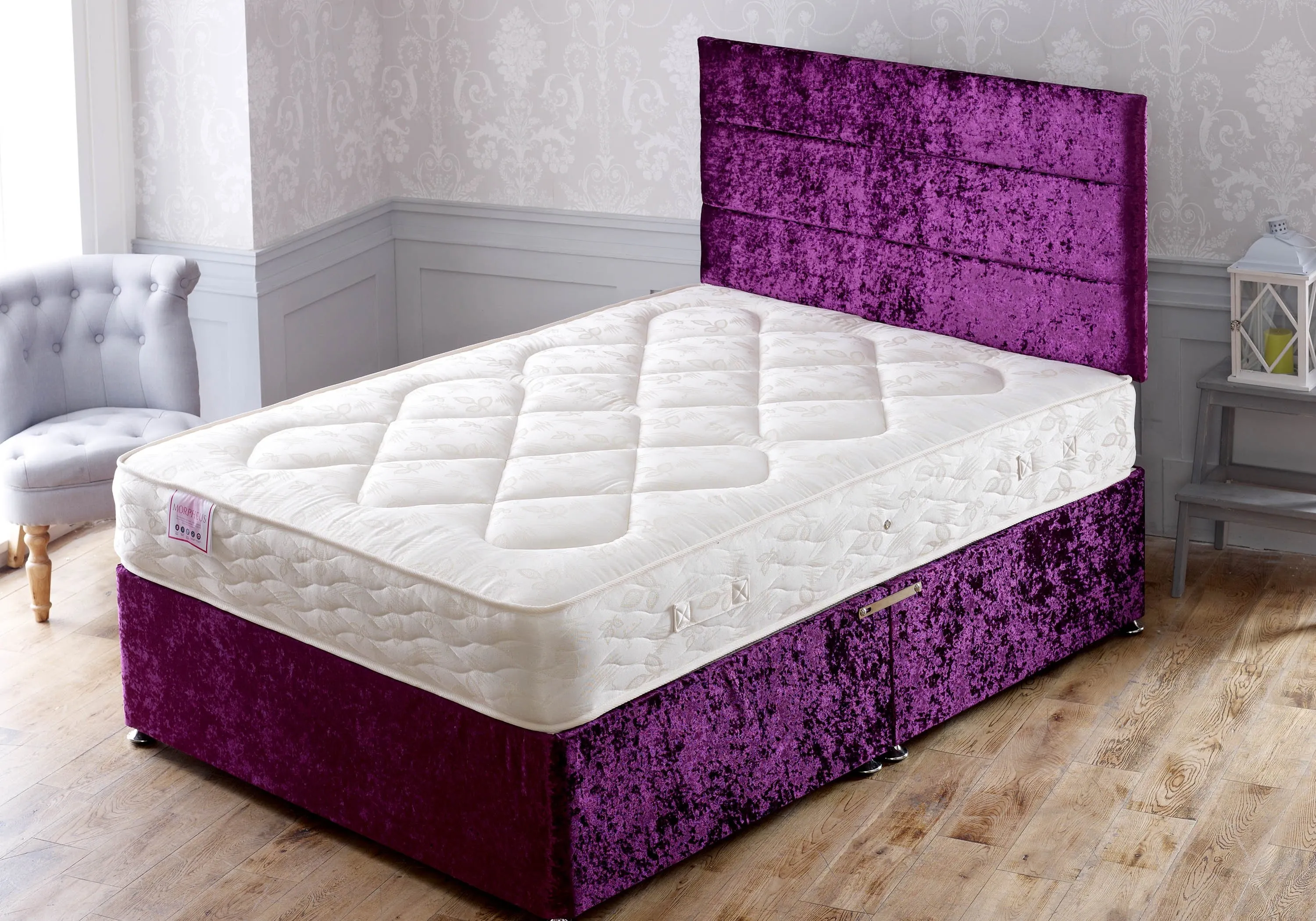King Size Divan Bed with 2 Drawers - Platform Top