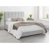 Super King Ottoman Bed with Storage - Silver, Linen