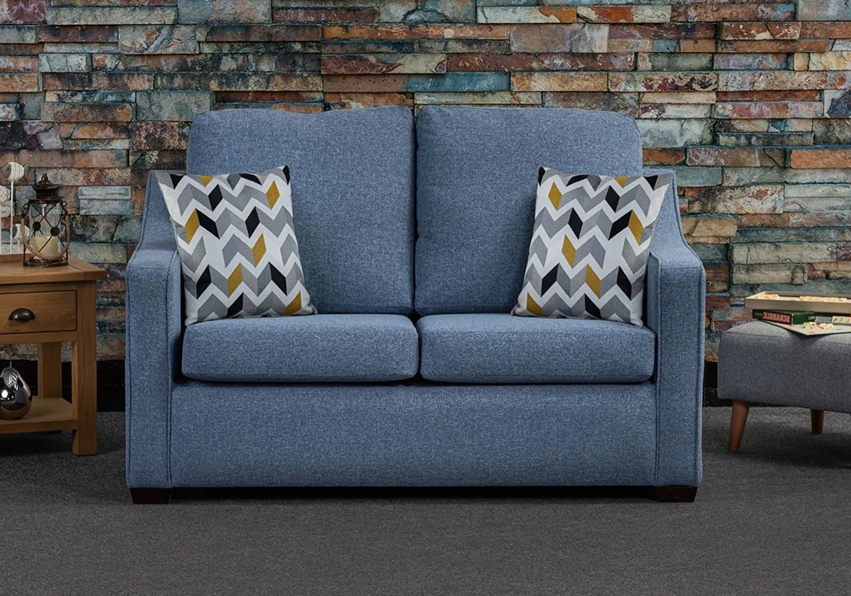 2-Seater Sofa Bed with Sprung Mattress - Fabric