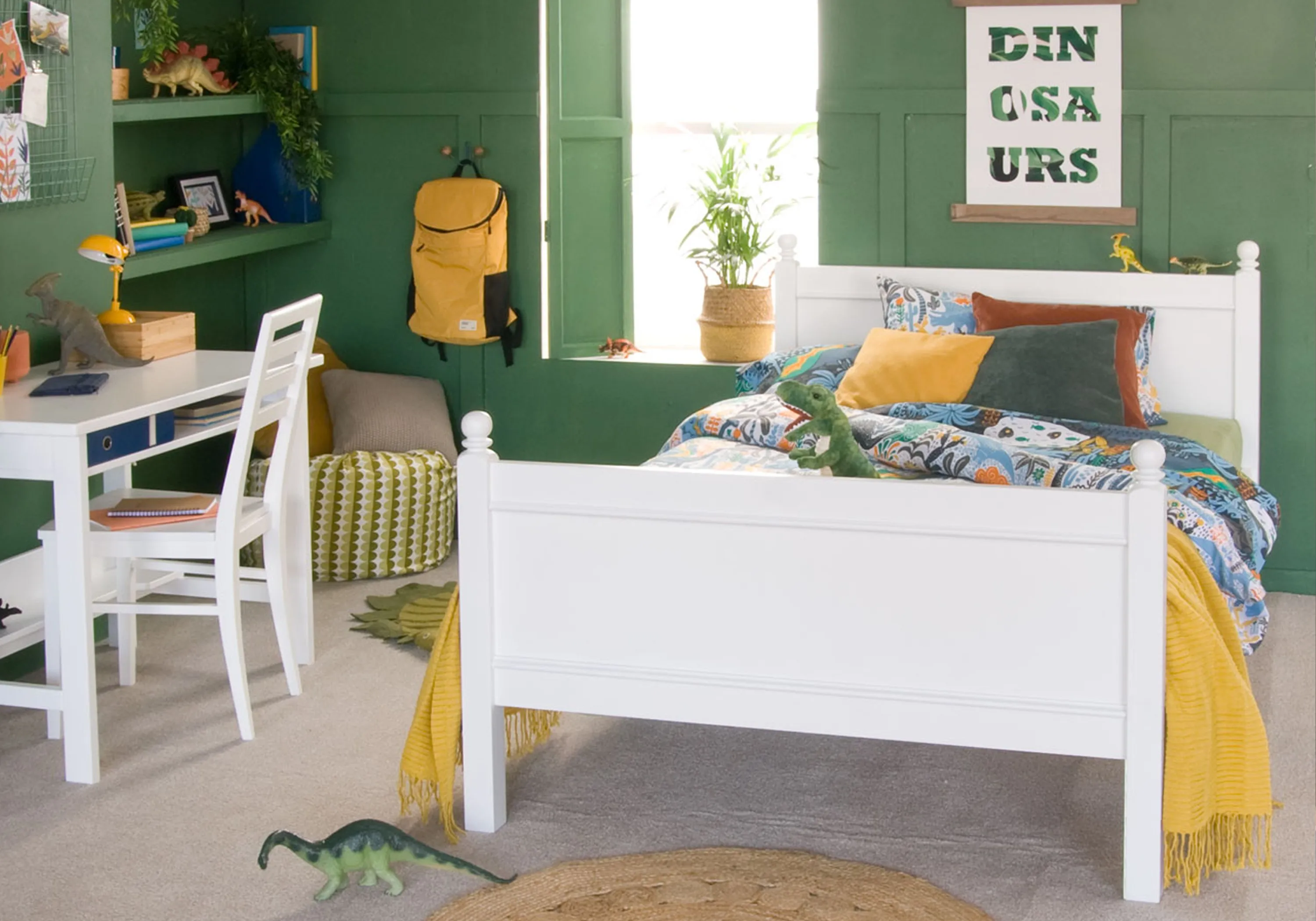 Small Double Bed Frame - White, Hardwood