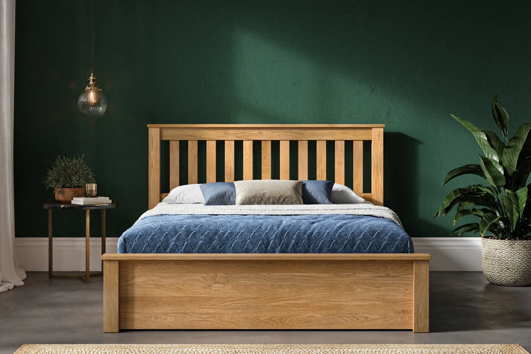 Double Ottoman Bed with Storage - Oak image