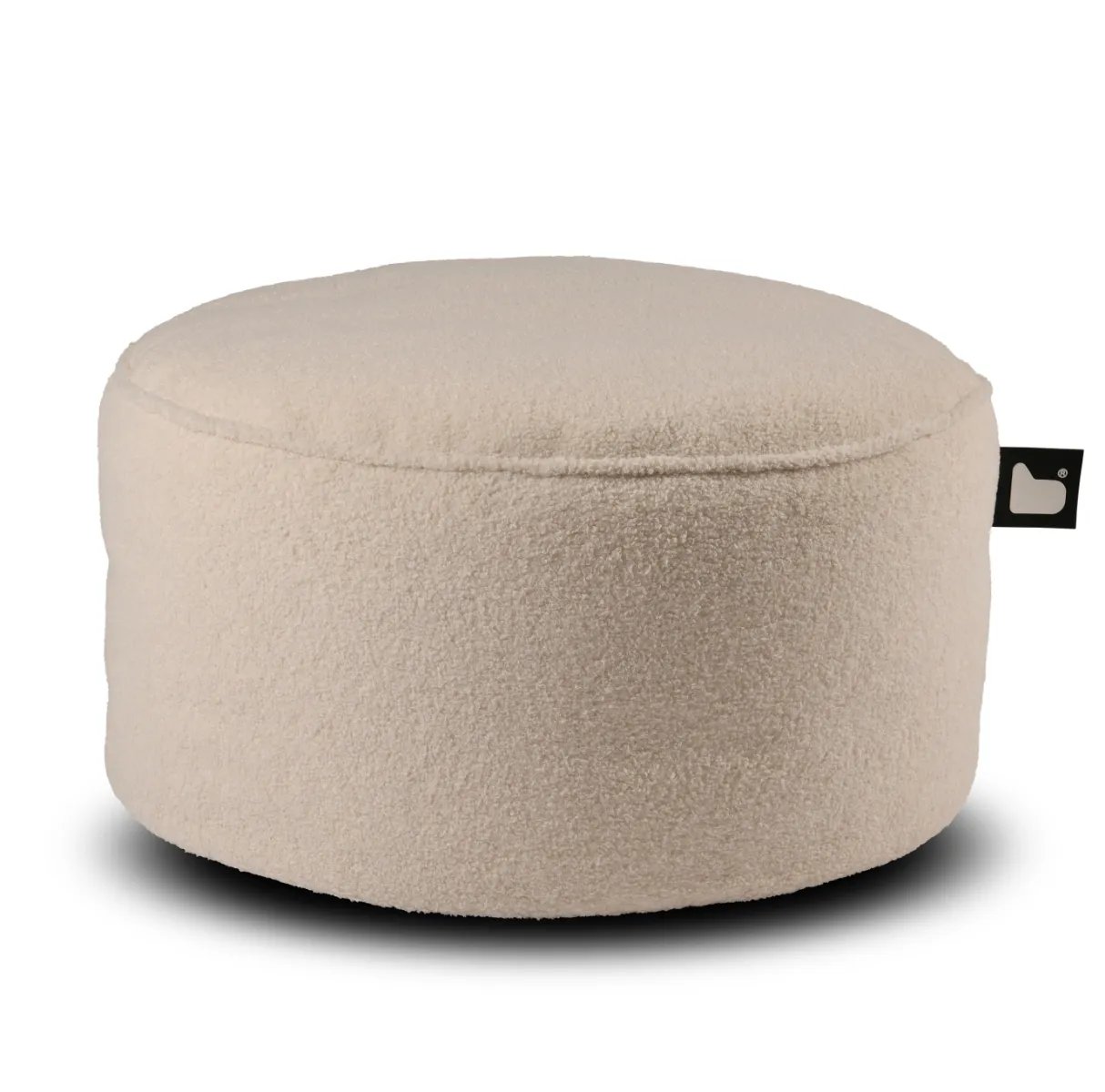 Square Pouffe with Poly Bead Fill - Ivory, Teddy