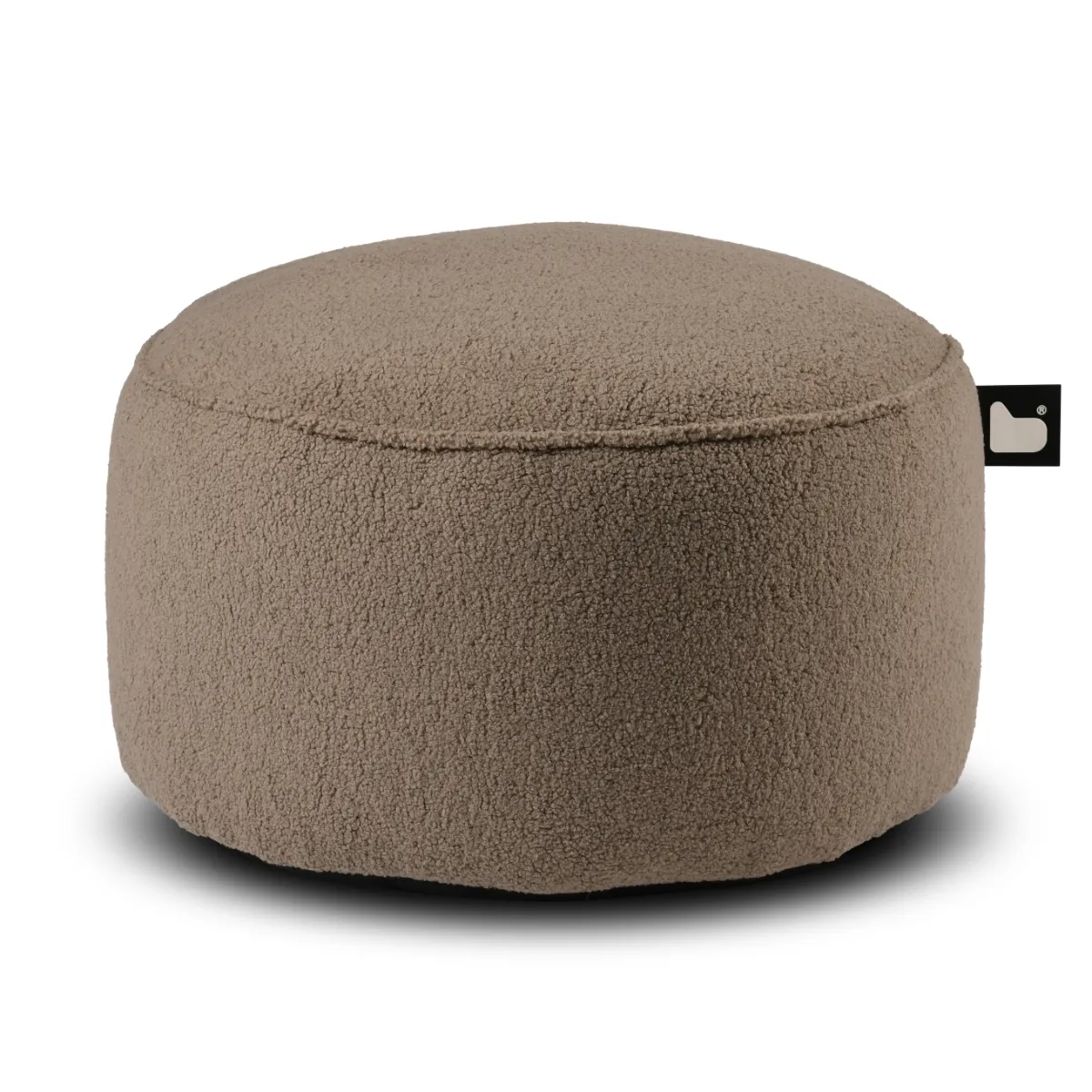 Square Pouffe with Poly Bead Fill - Mink, Teddy