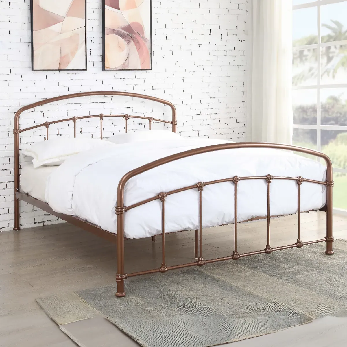 King Size Metal Bed Frame - Rose
