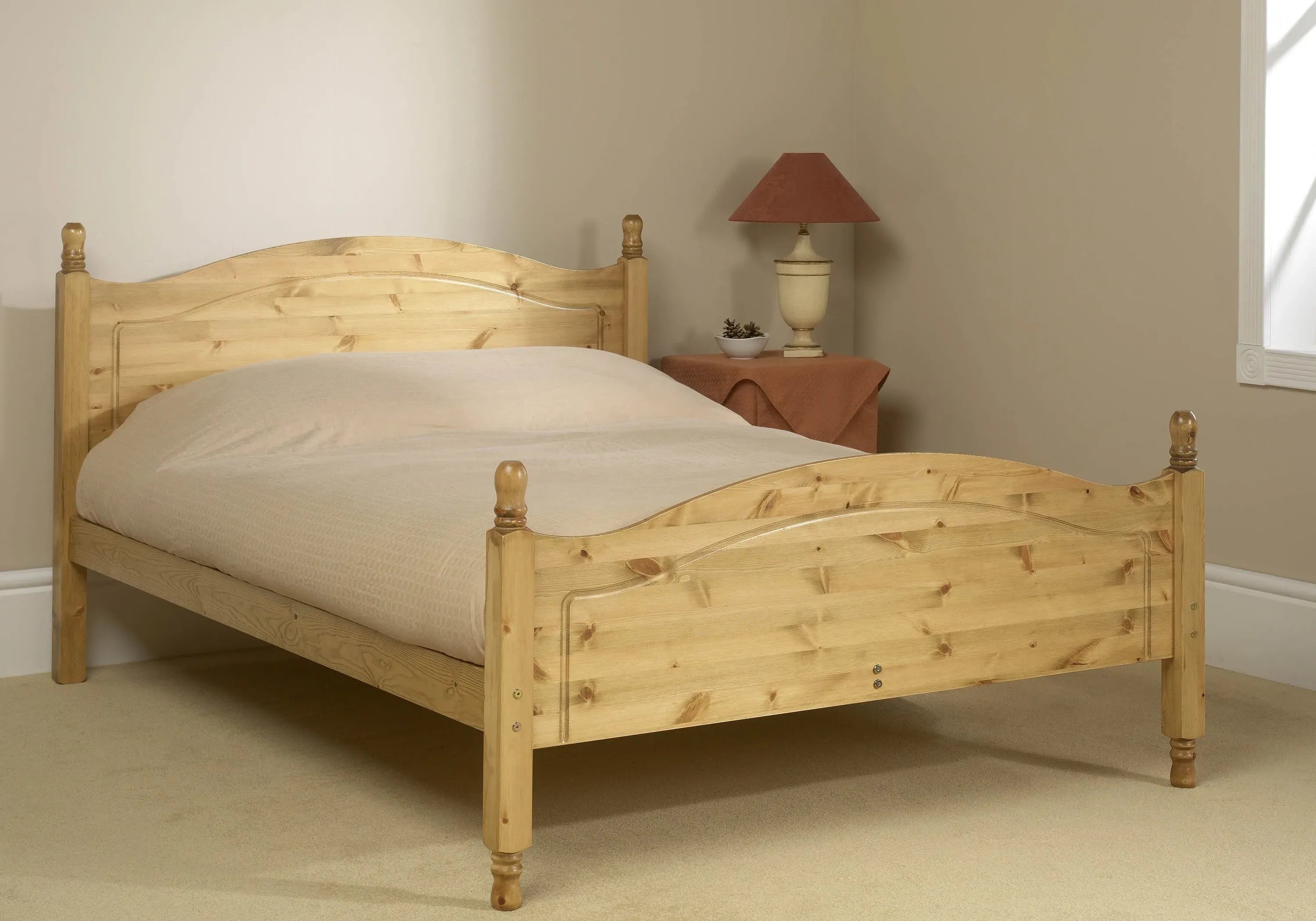 Single High Footend Bed Frame - Pine Wood image