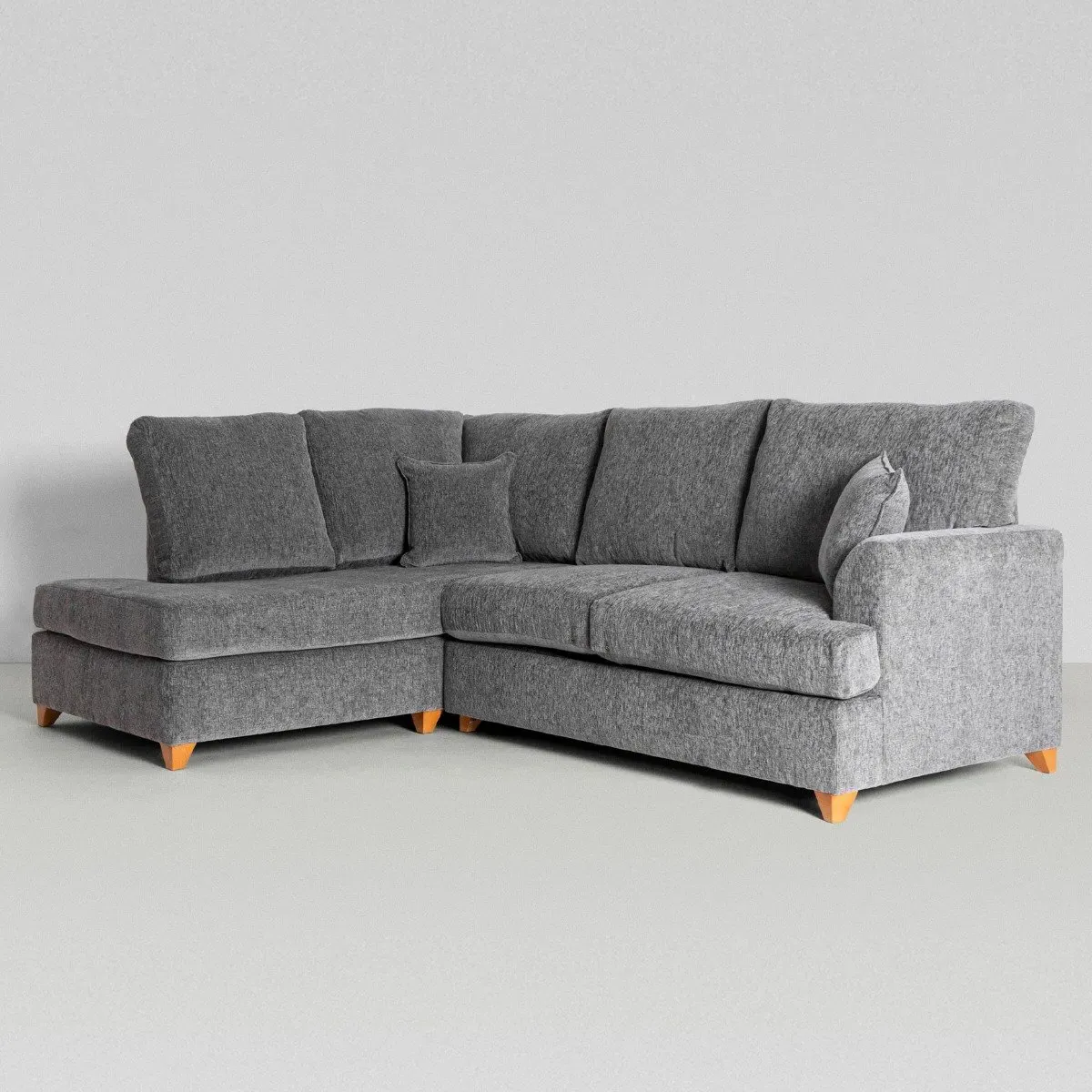 Large Sofa Bed with Chaise - Orange, Fabric