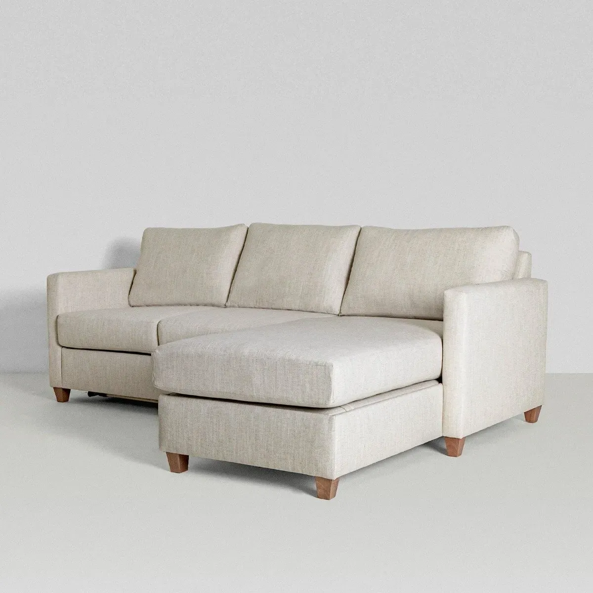 Medium Sofa Bed with Chaise - Orange, Fabric