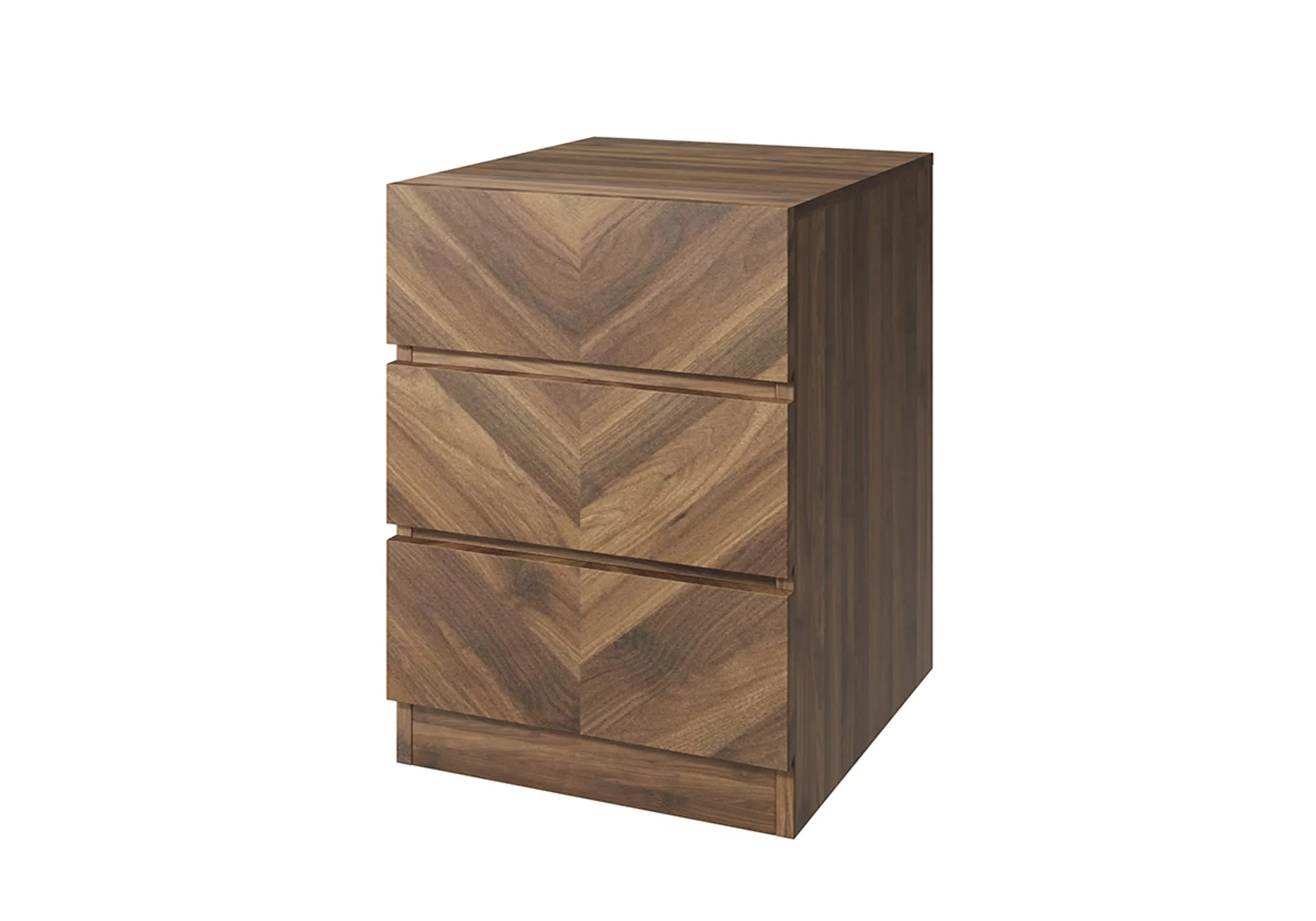 3-Drawer Bedside Table - Walnut