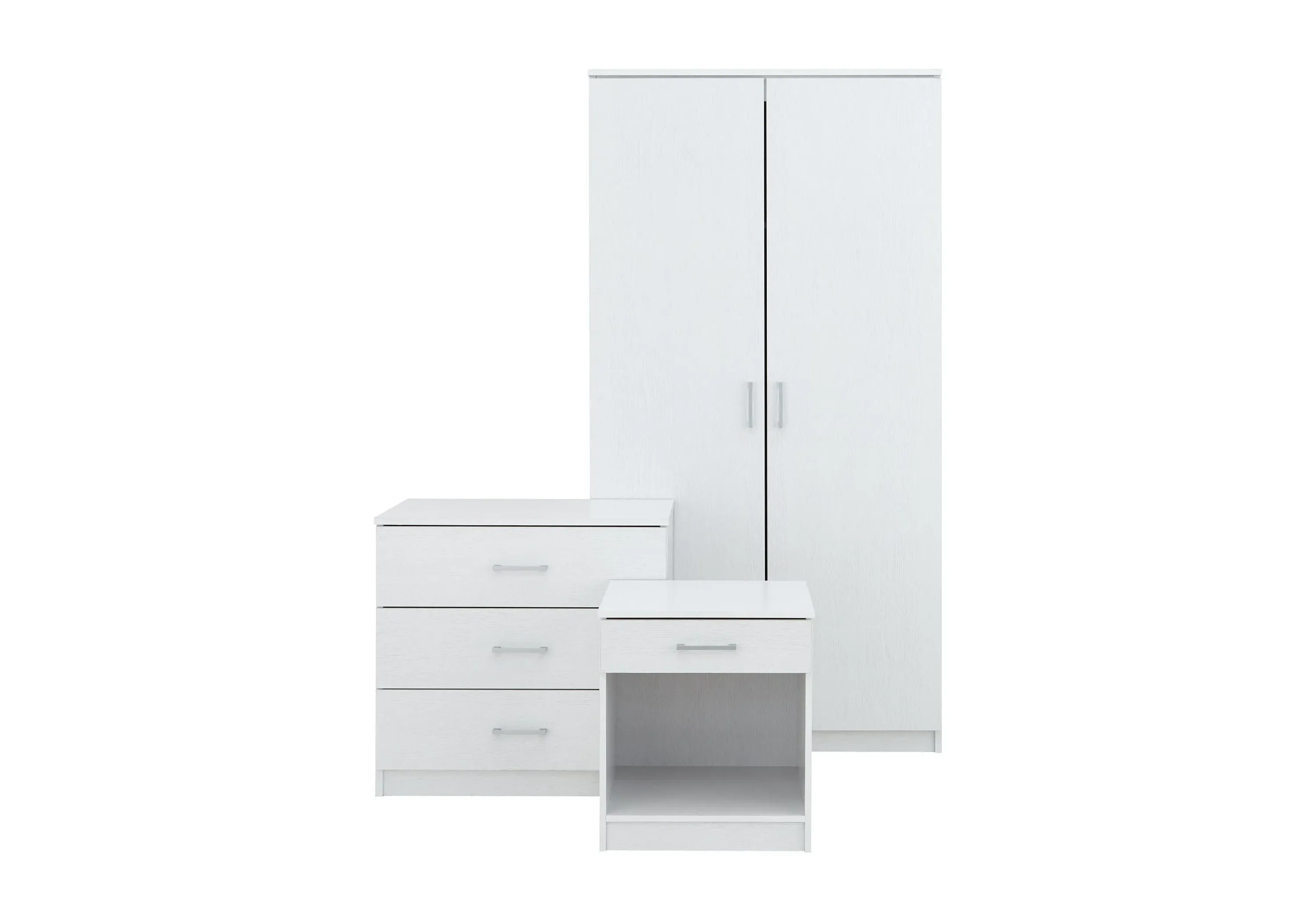 3-Piece Bedroom Set with Storage - White image