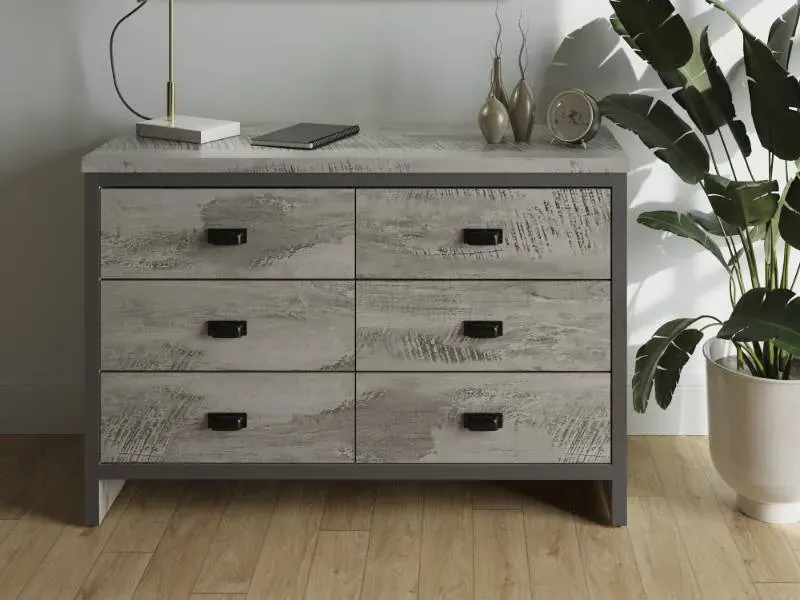 6-Drawer Chest with Storage - Grey image