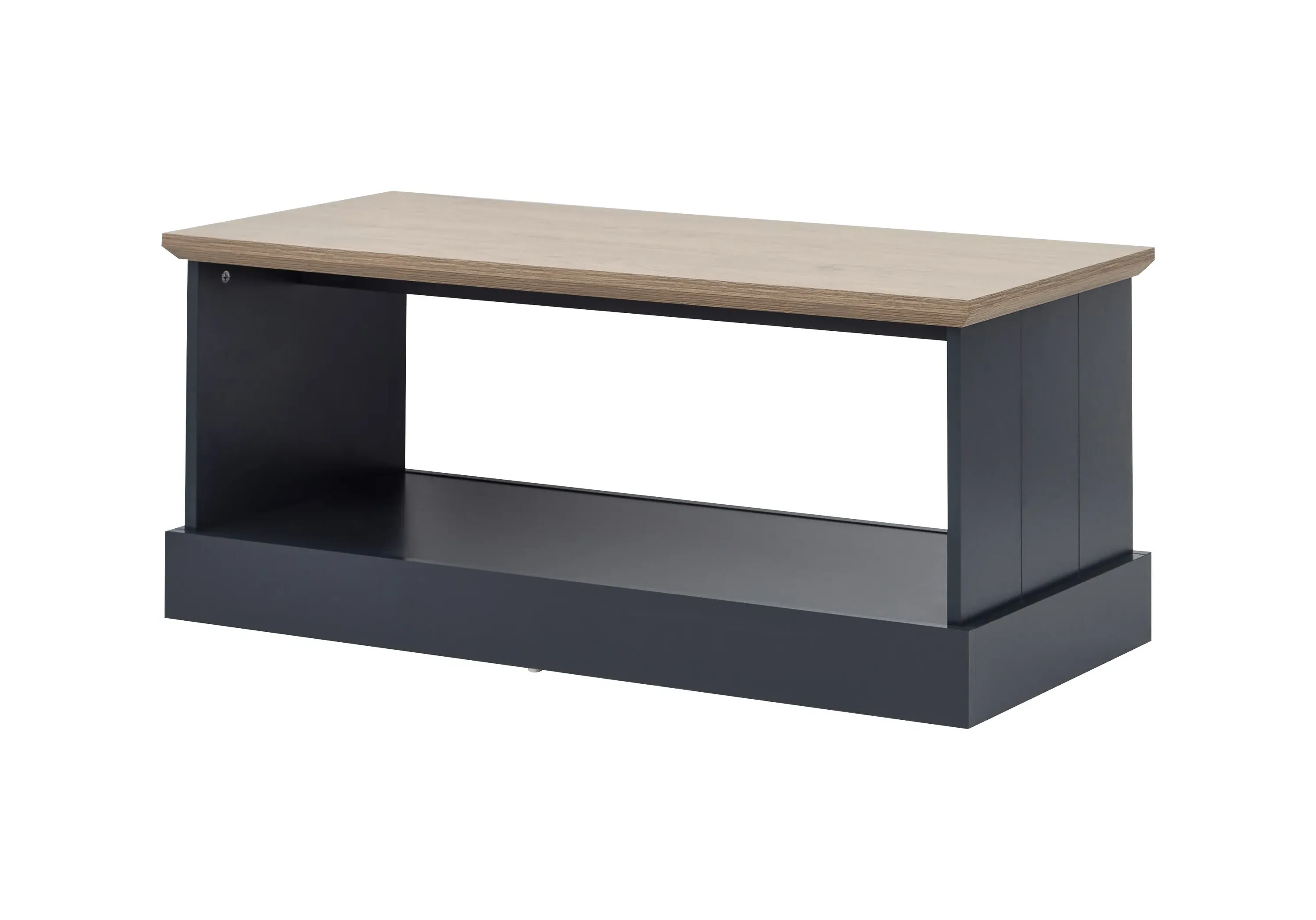 Coffee Table with Open Storage - Slate Blue, Oak
