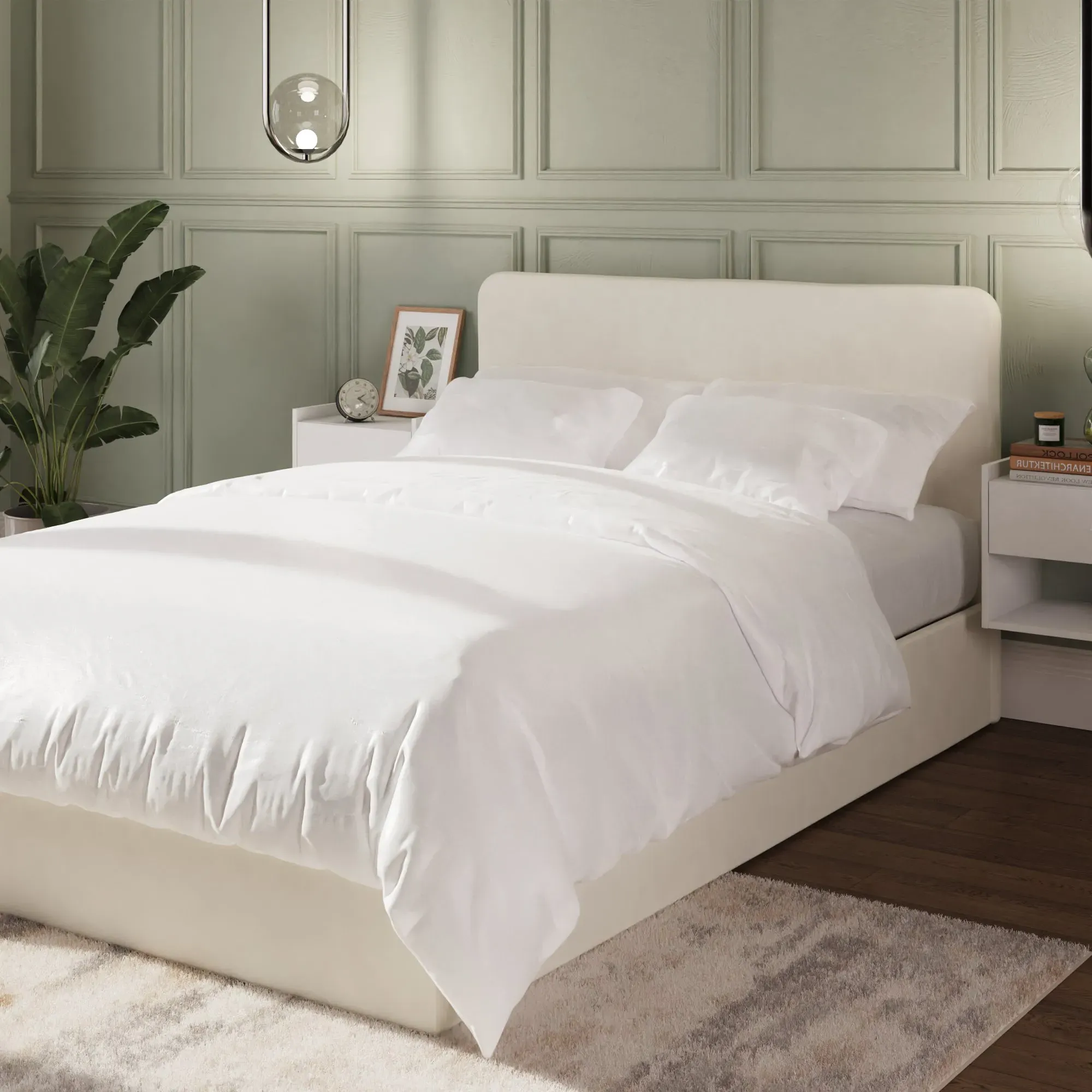 Double Ottoman Bed with Side-Lift - Natural, Plywood