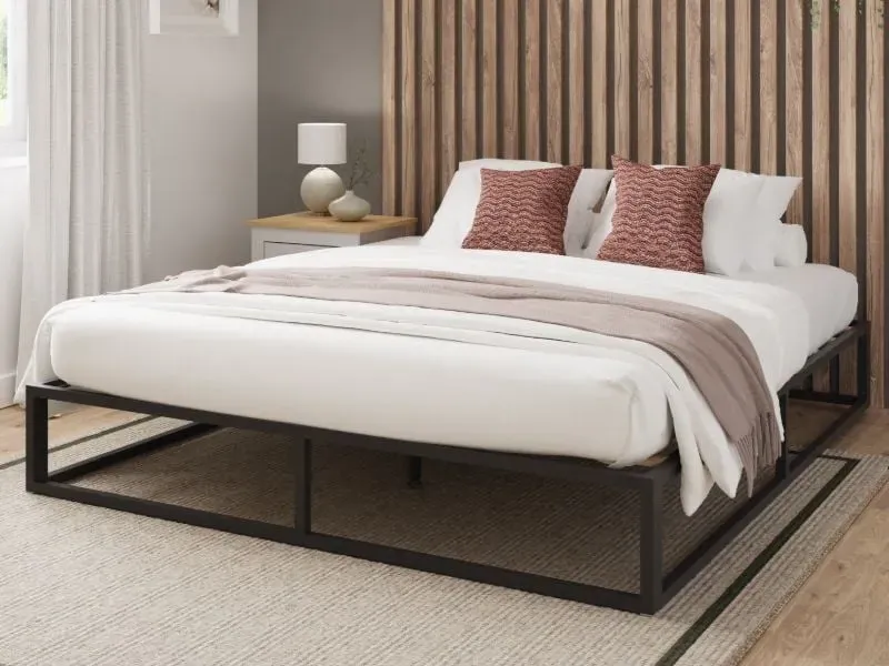 Double Platform Bed Frame - Black, Metal