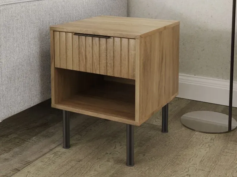 Lamp Table with Drawer - Oak, Wood Grain image