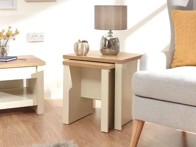 Nesting Tables Set - Cream, Oak