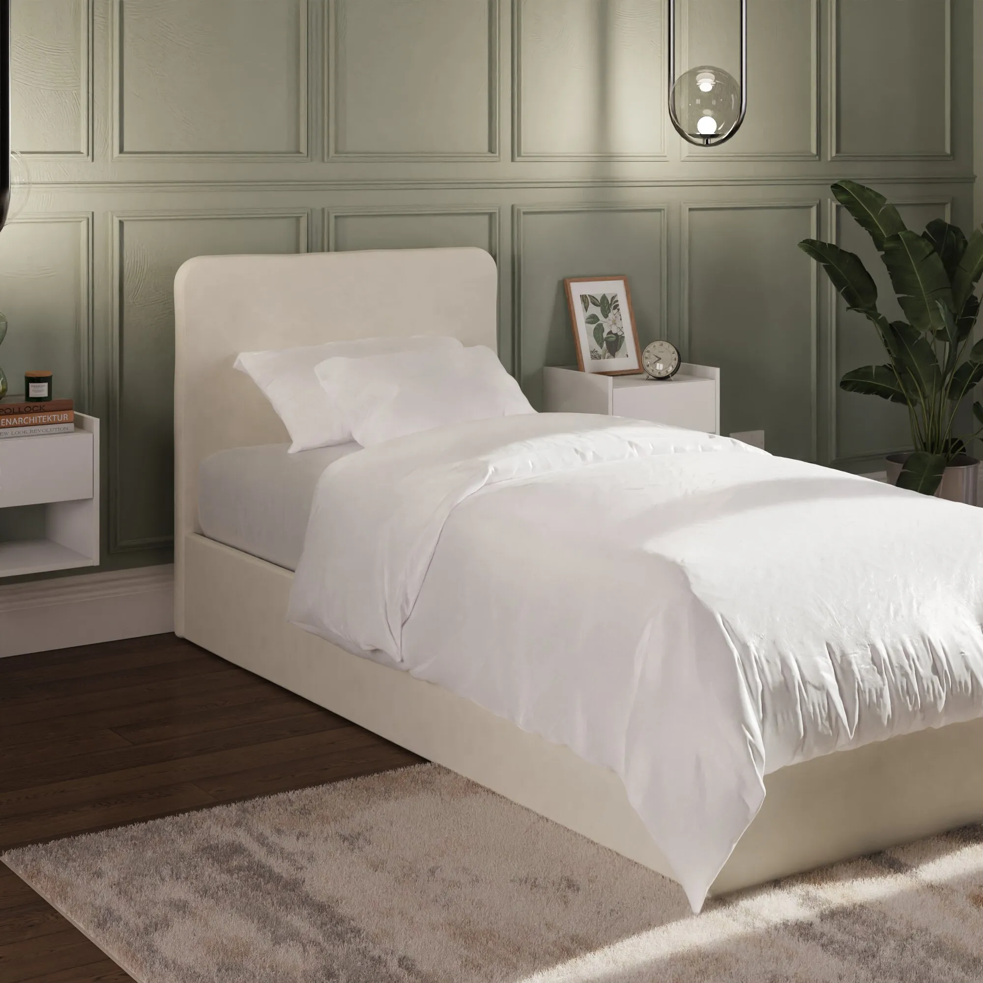 Single Ottoman Bed with Side-Lift - Natural, Plywood image